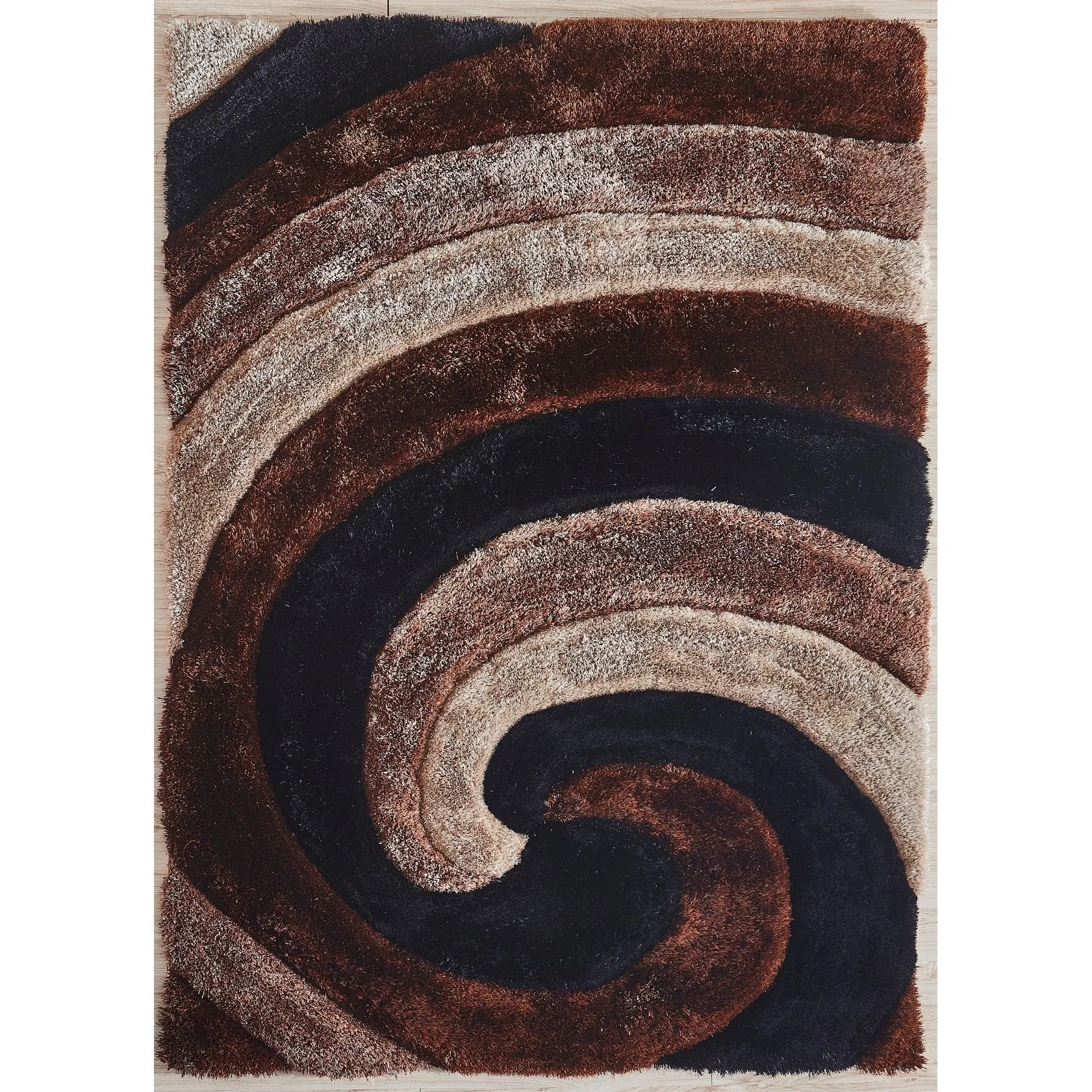 Mateos Shag Collection Swirl Area Rug