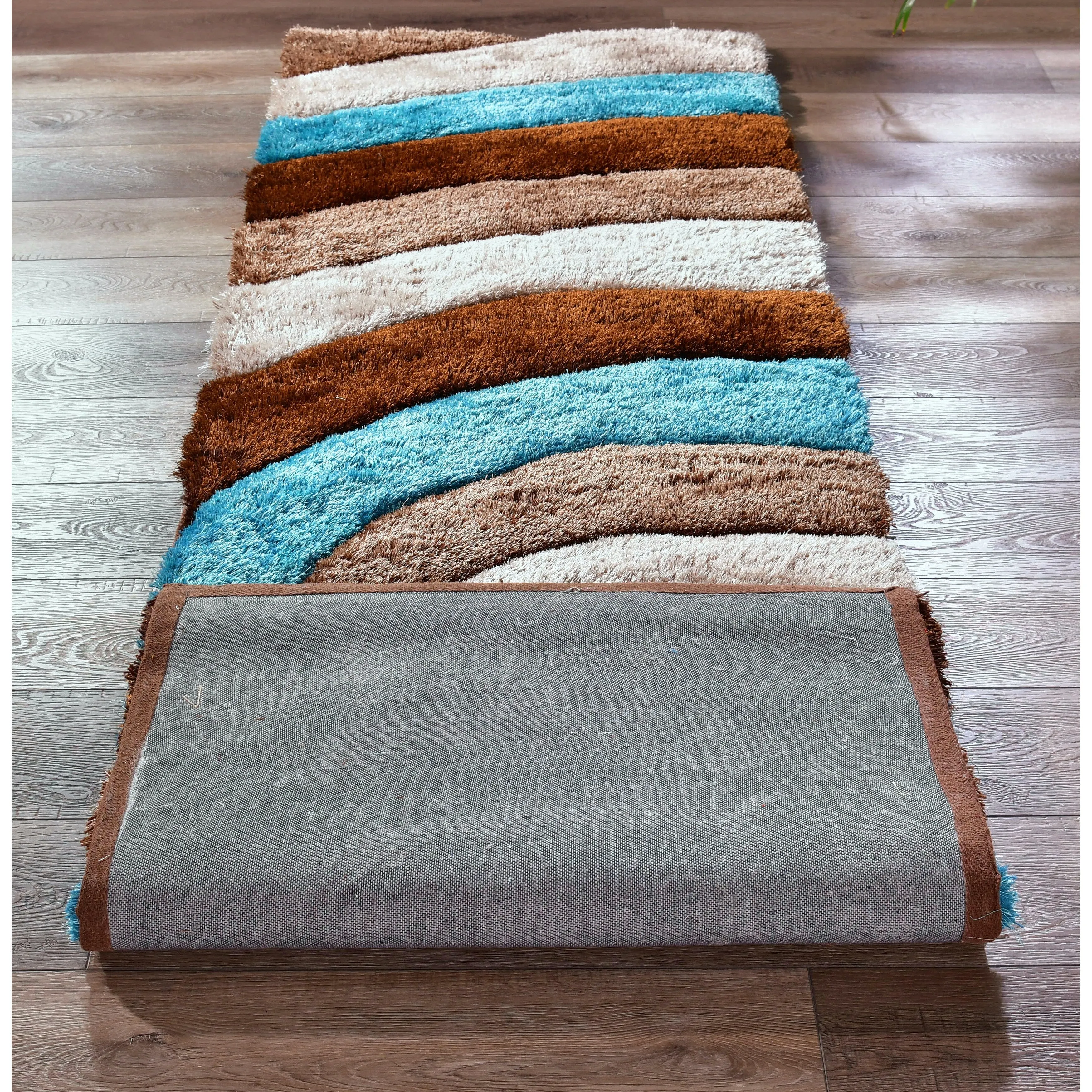 Mateos Shag Collection Swirl Area Rug