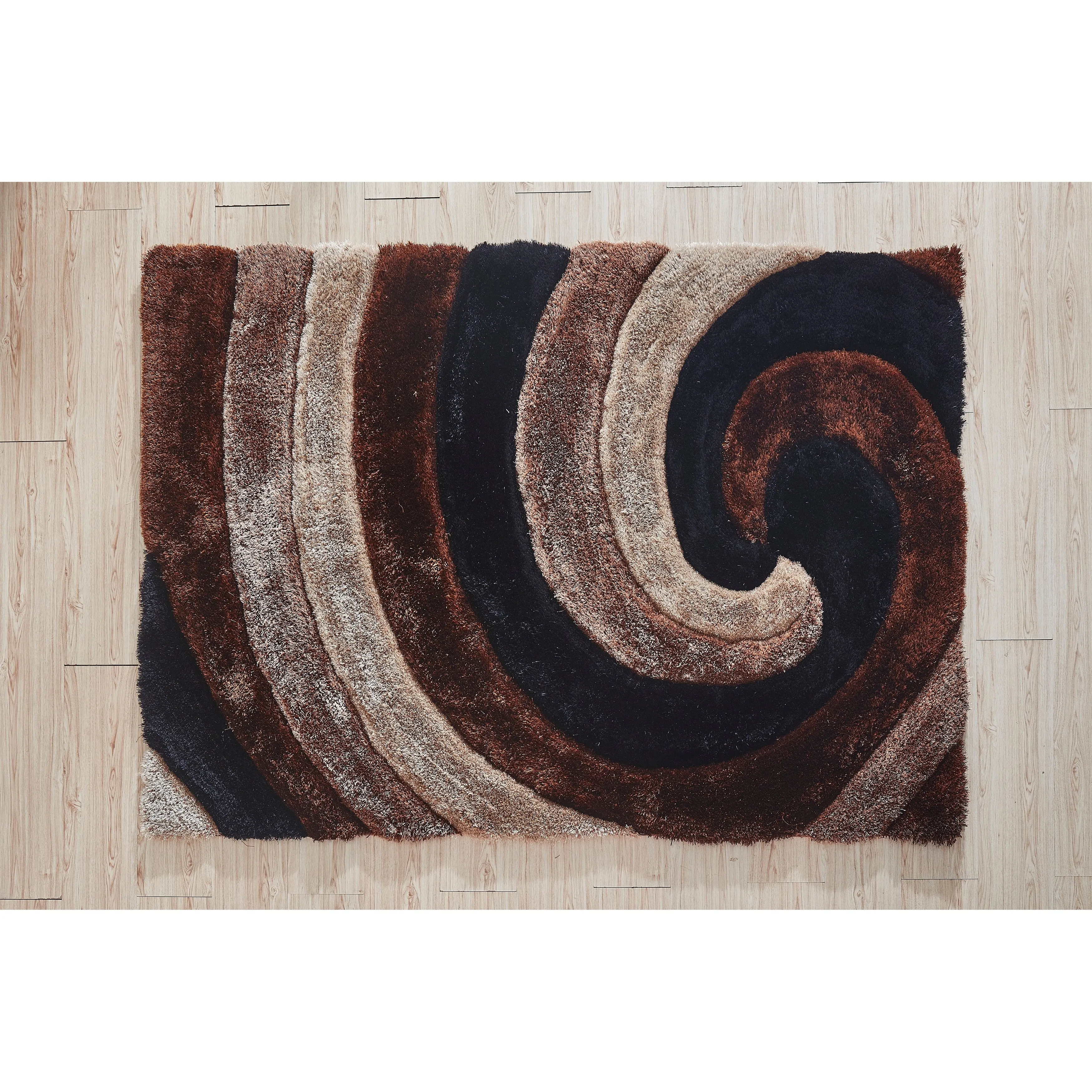 Mateos Shag Collection Swirl Area Rug