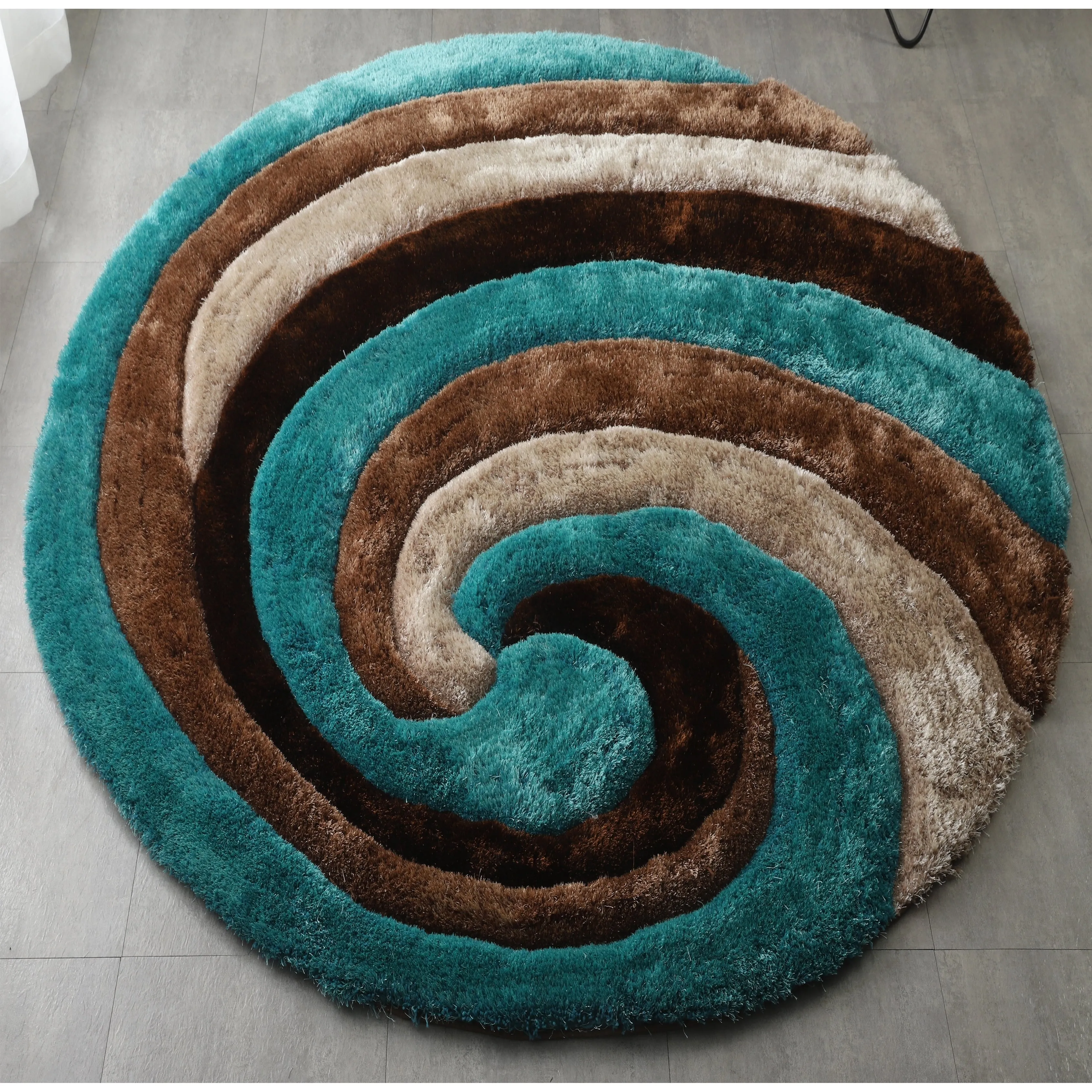 Mateos Shag Collection Swirl Area Rug