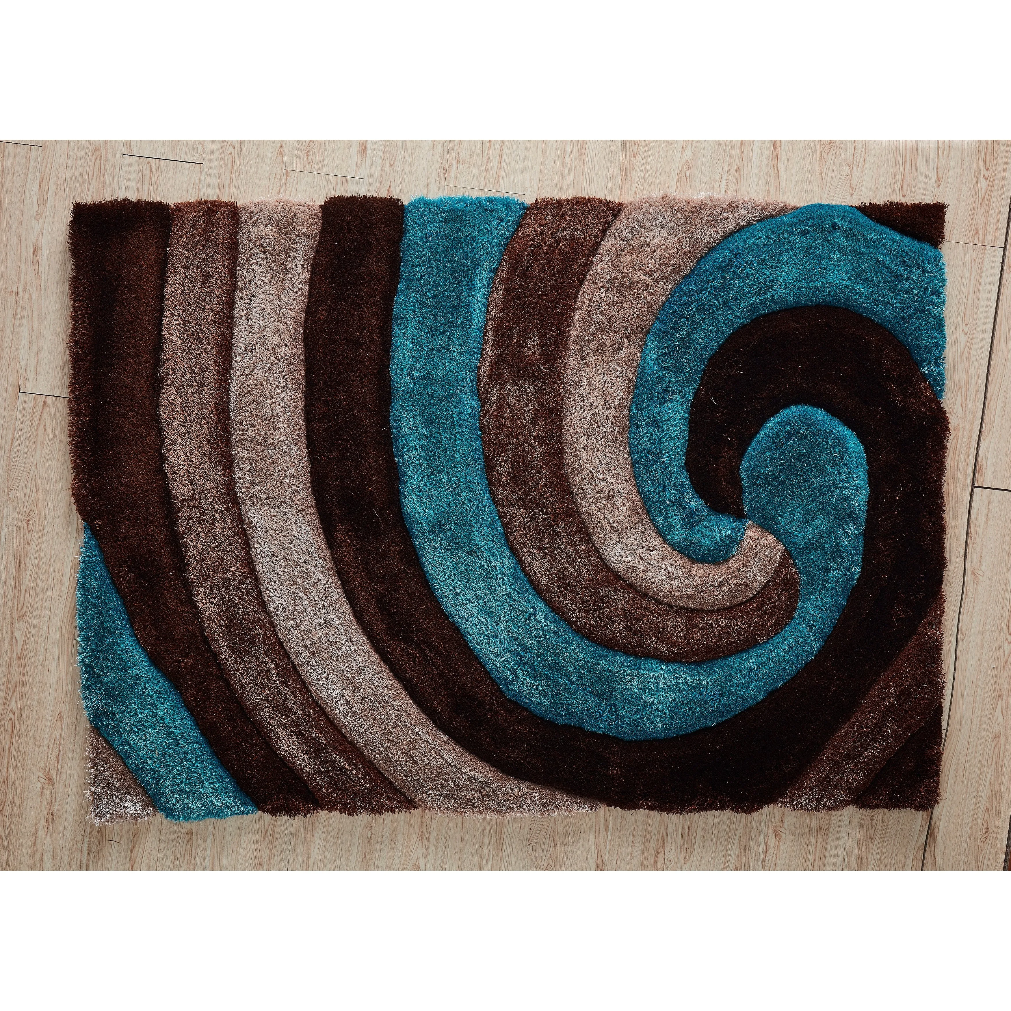 Mateos Shag Collection Swirl Area Rug