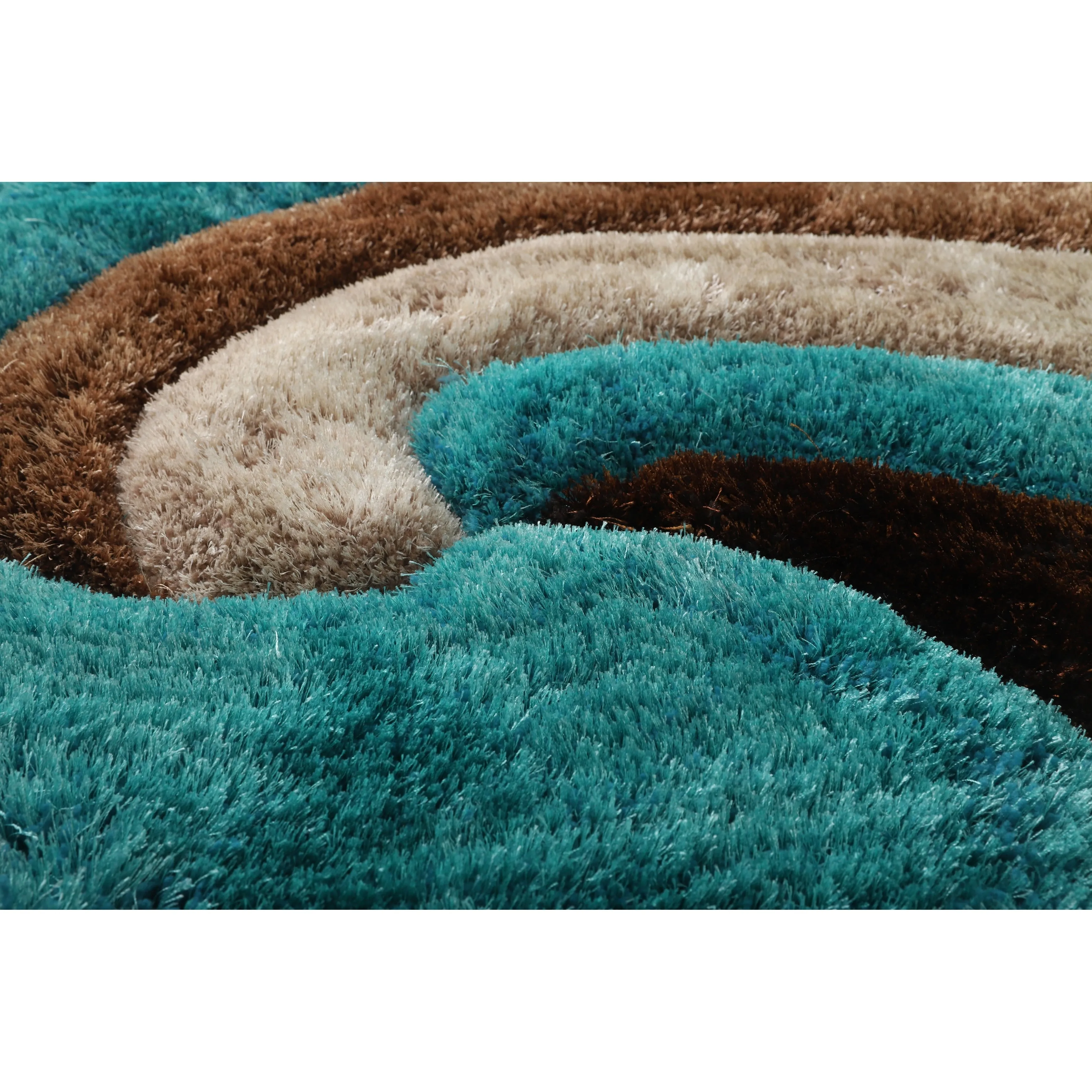 Mateos Shag Collection Swirl Area Rug