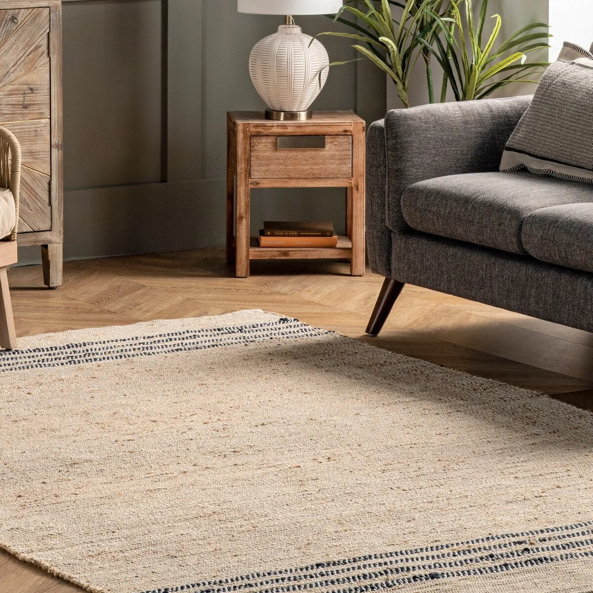 Meadow Striped Jute Area Rug