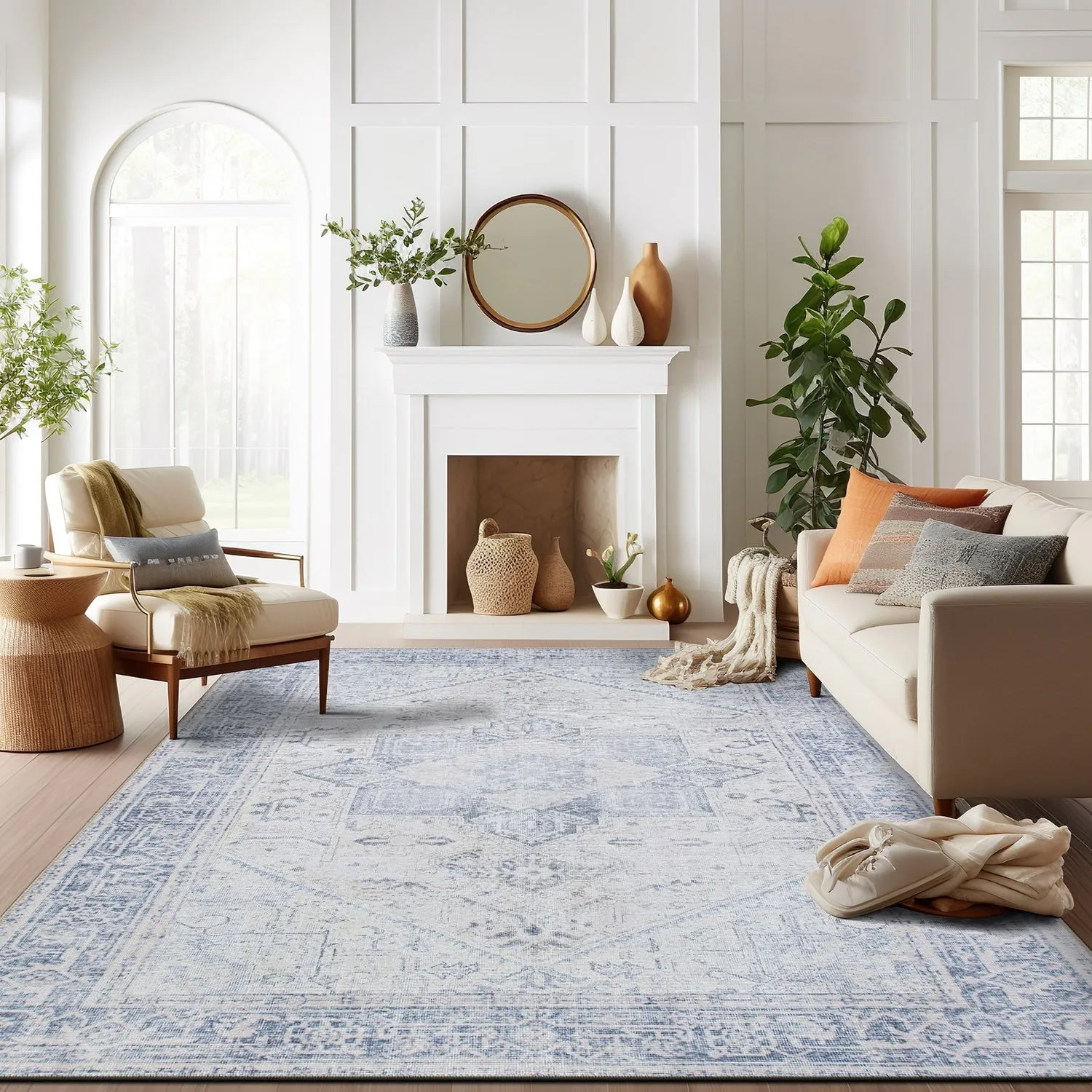 Medallion Boho Machine Washable Area Rug