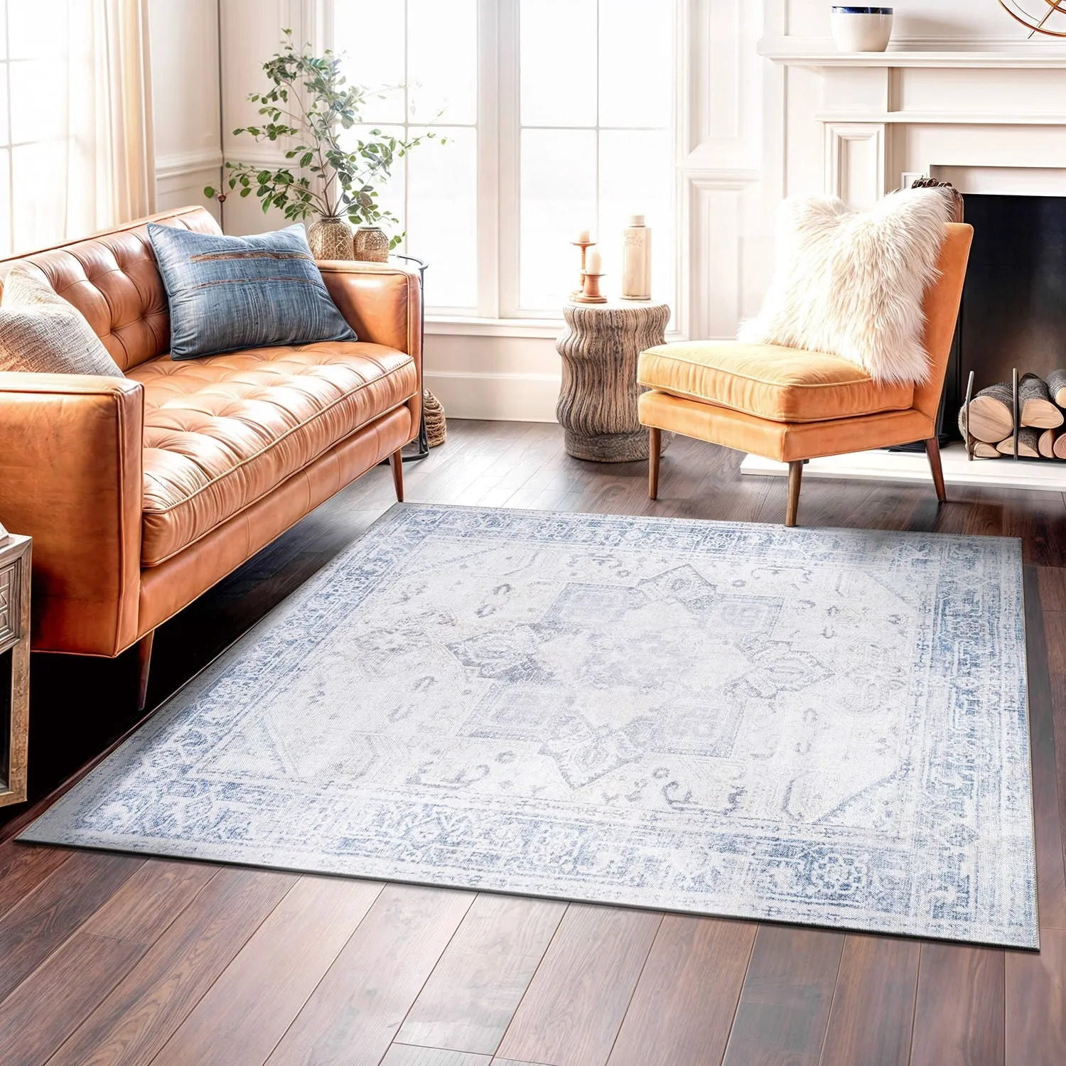 Medallion Boho Machine Washable Area Rug