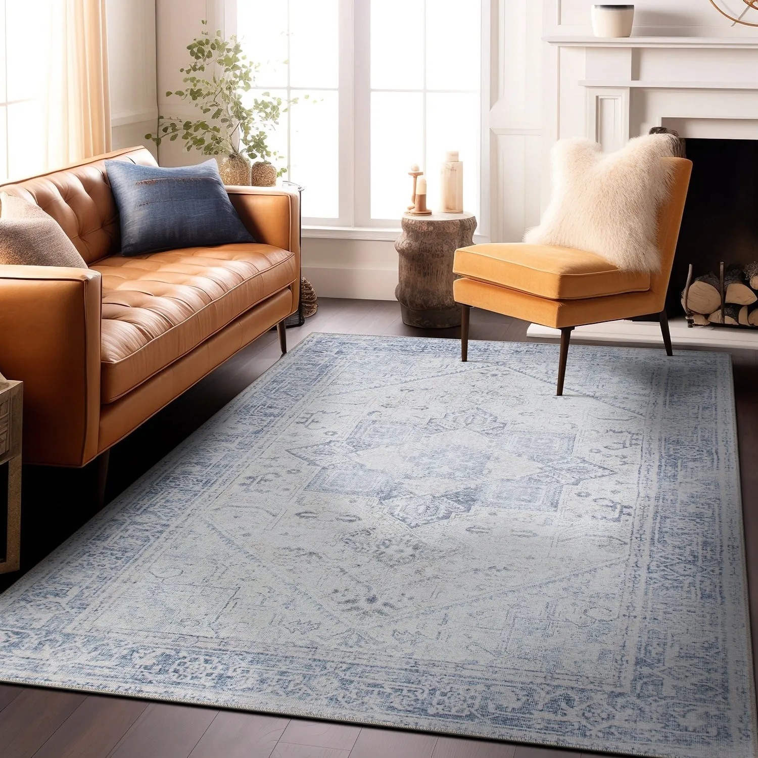 Medallion Boho Machine Washable Area Rug