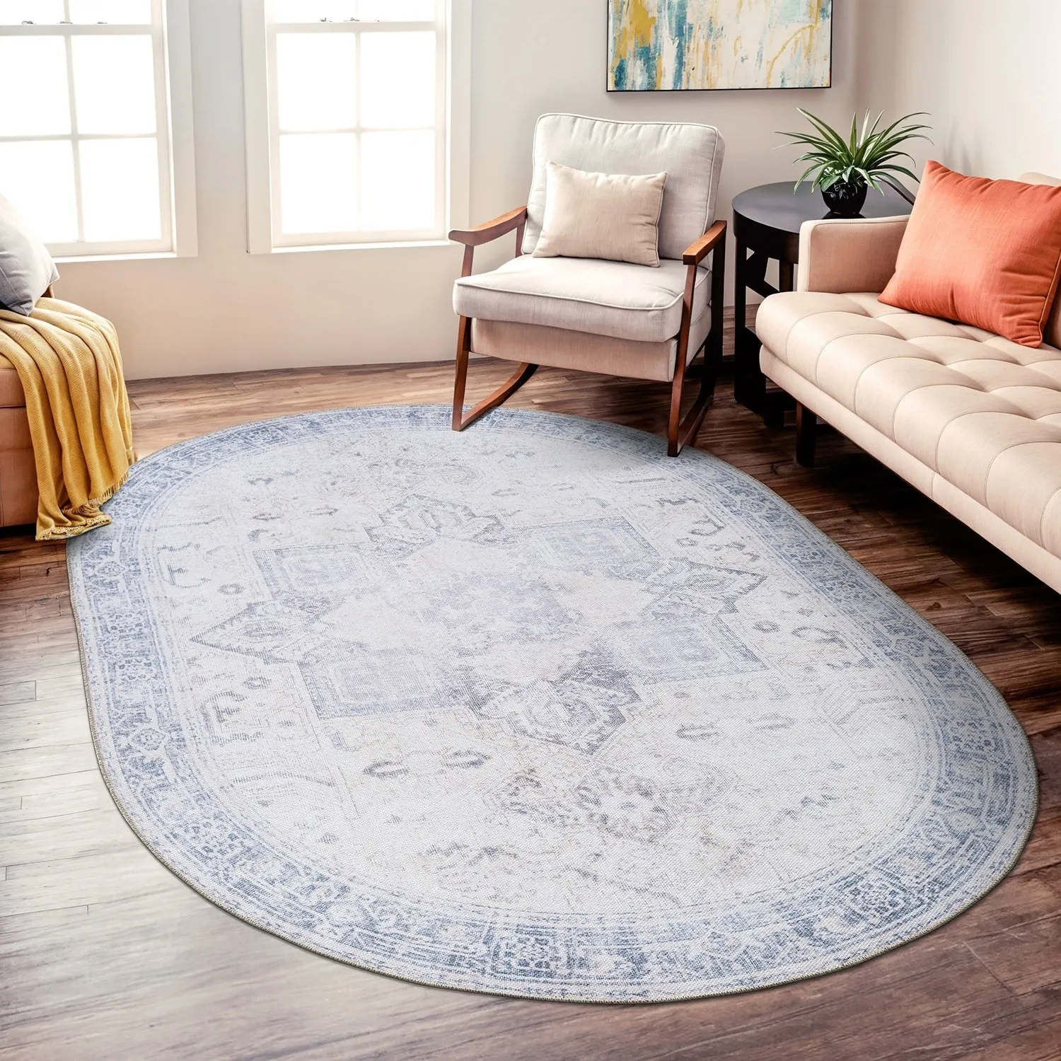 Medallion Boho Machine Washable Area Rug