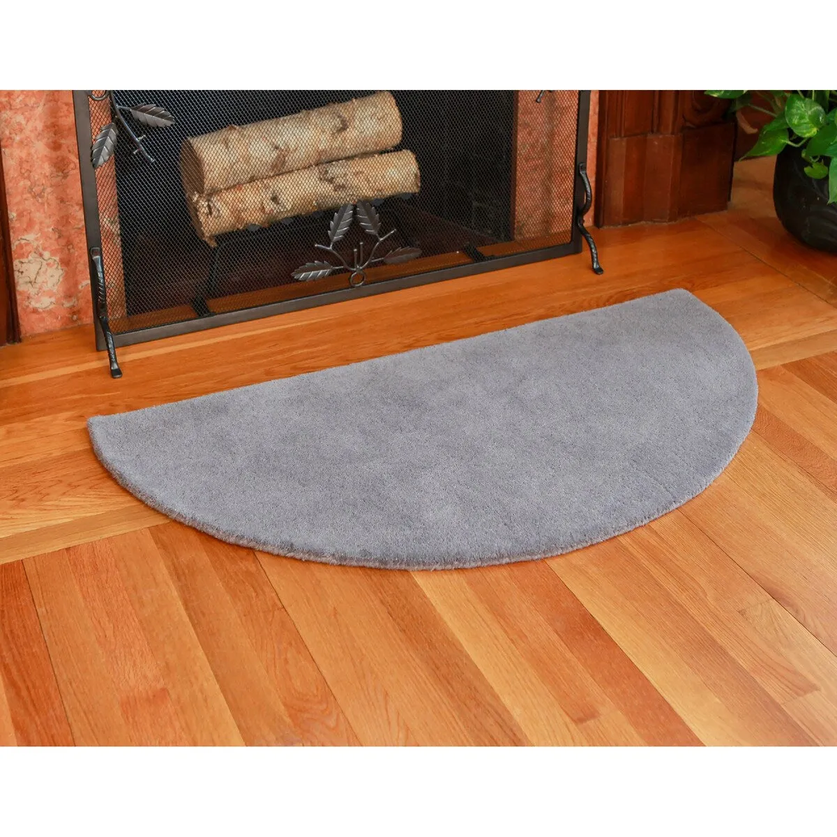 Minuteman International Half Round Hearth Rug. 44 Inch Long. Dove Gray - 3'6