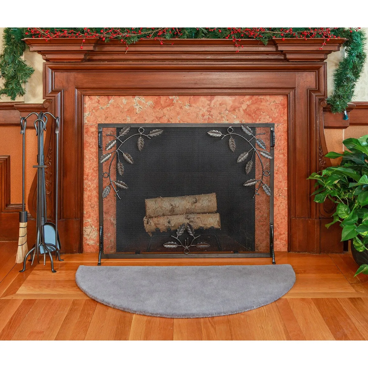 Minuteman International Half Round Hearth Rug. 44 Inch Long. Dove Gray - 3'6