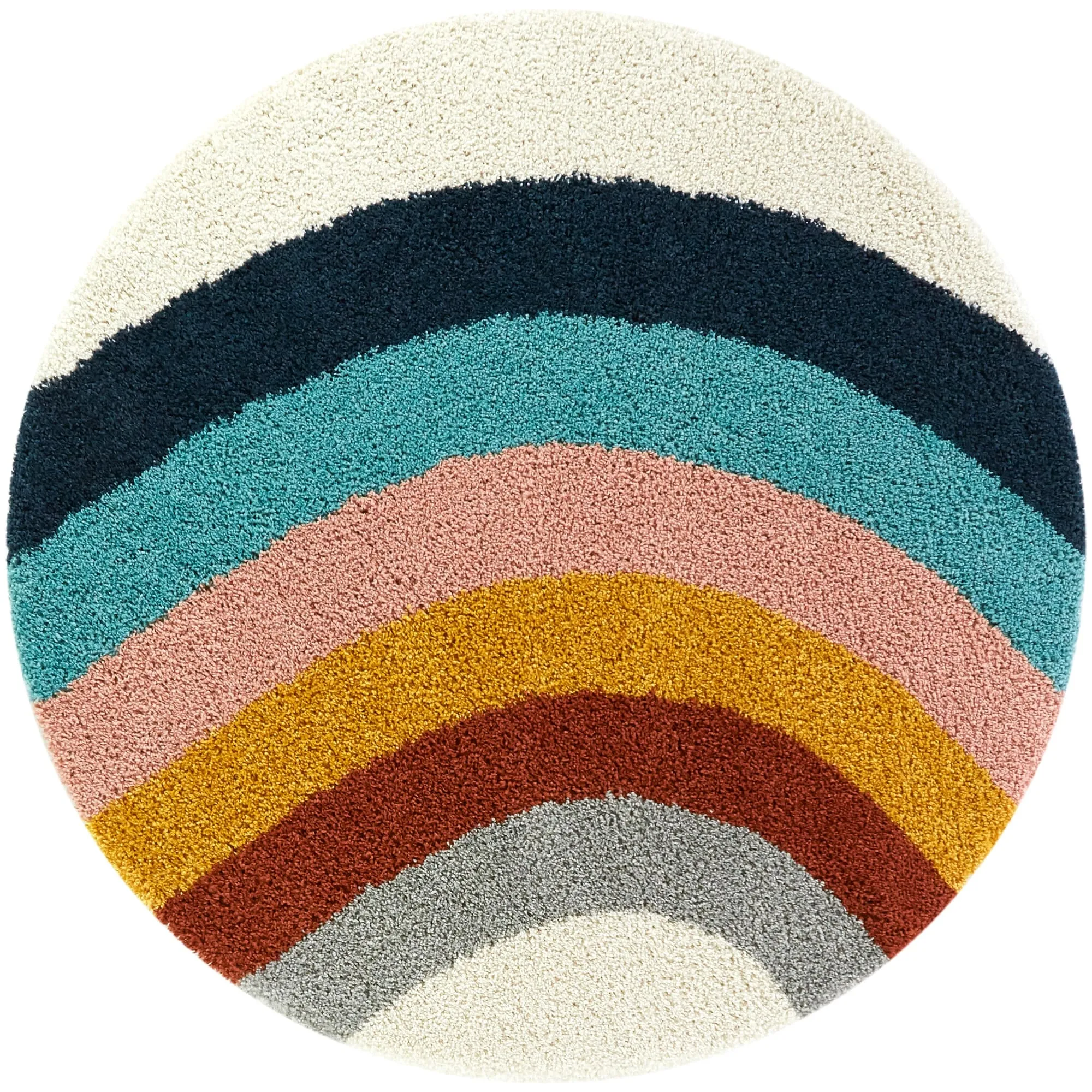 Mod-Tod Amelia Rainbow Print Shag Kids Area Rug