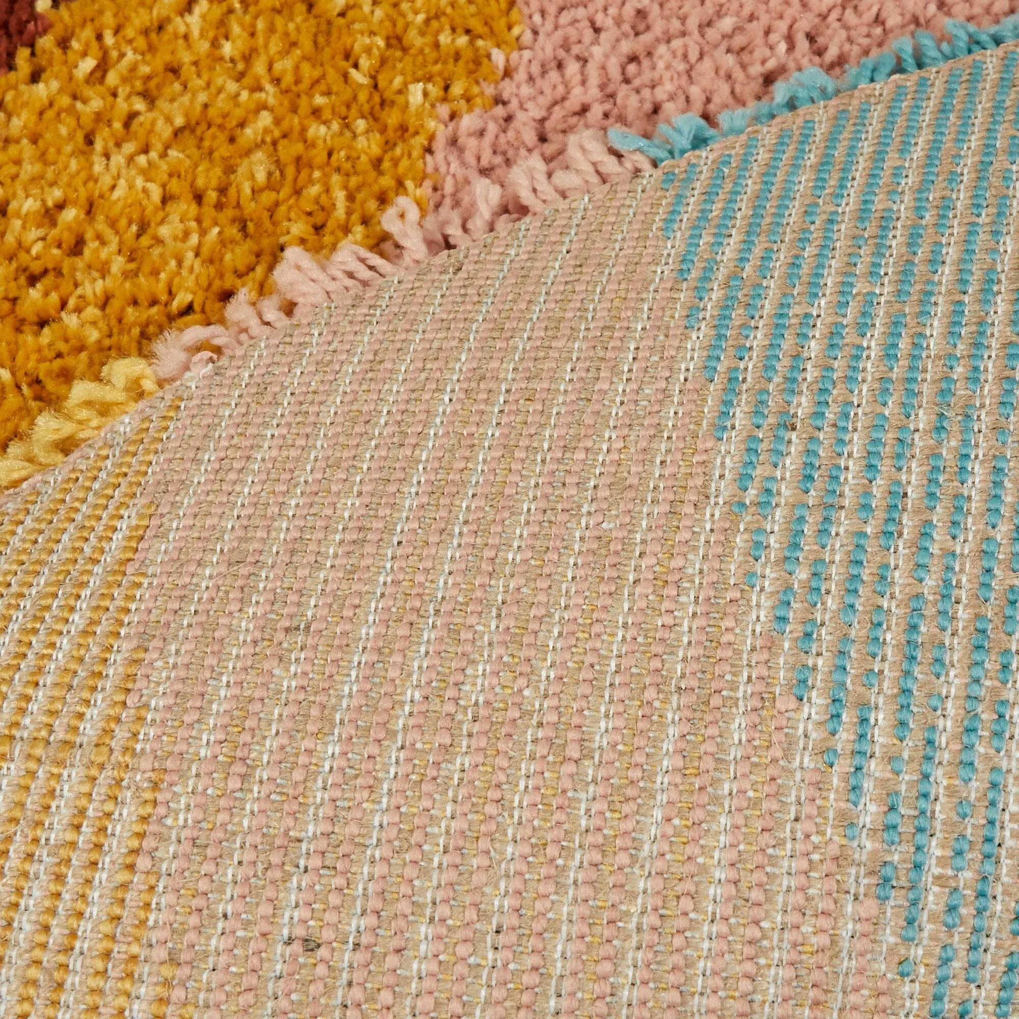 Mod-Tod Amelia Rainbow Print Shag Kids Area Rug