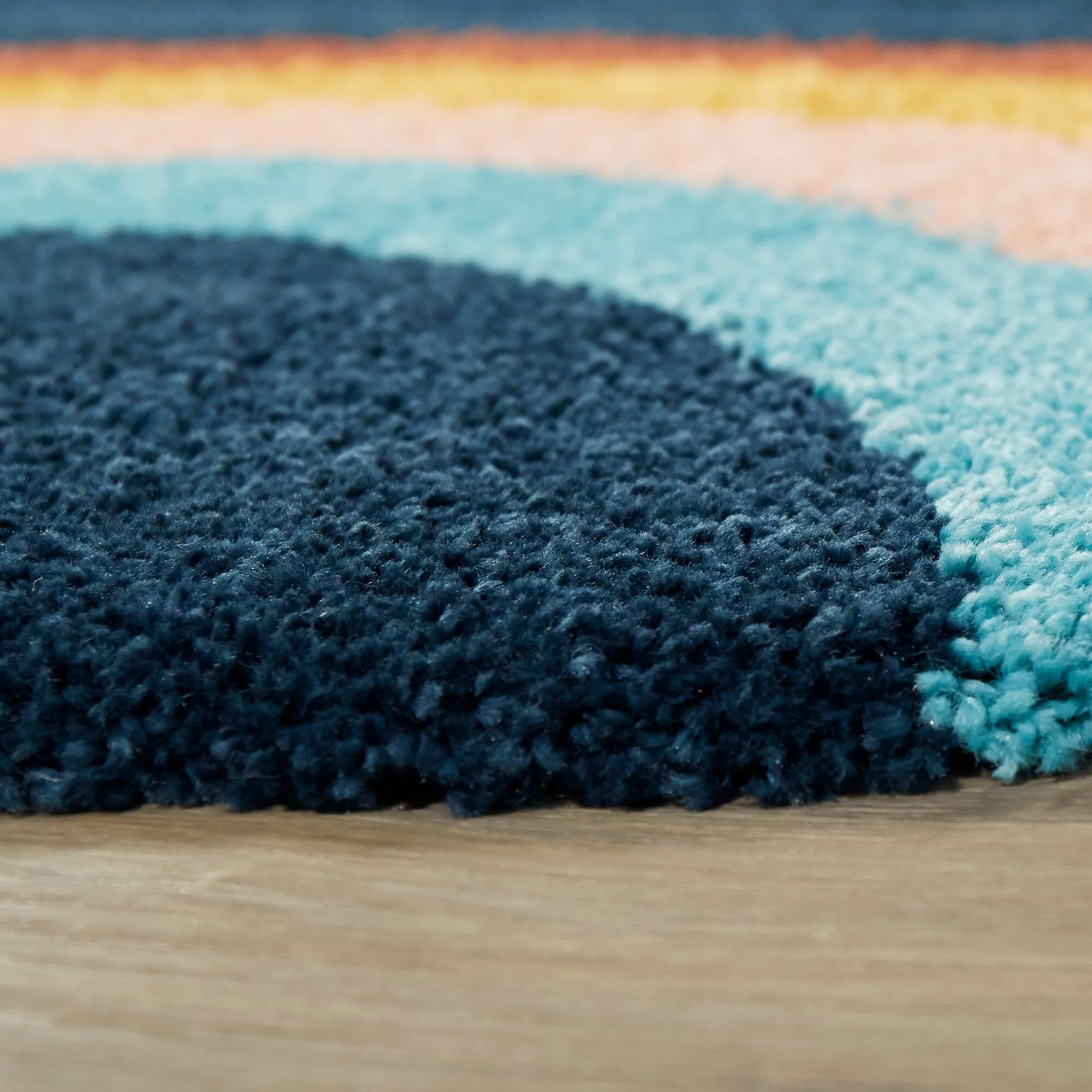 Mod-Tod Amelia Rainbow Print Shag Kids Area Rug