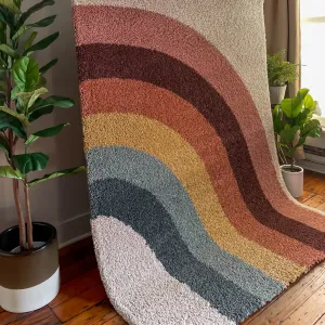 Mod-Tod Amelia Rainbow Print Shag Kids Area Rug