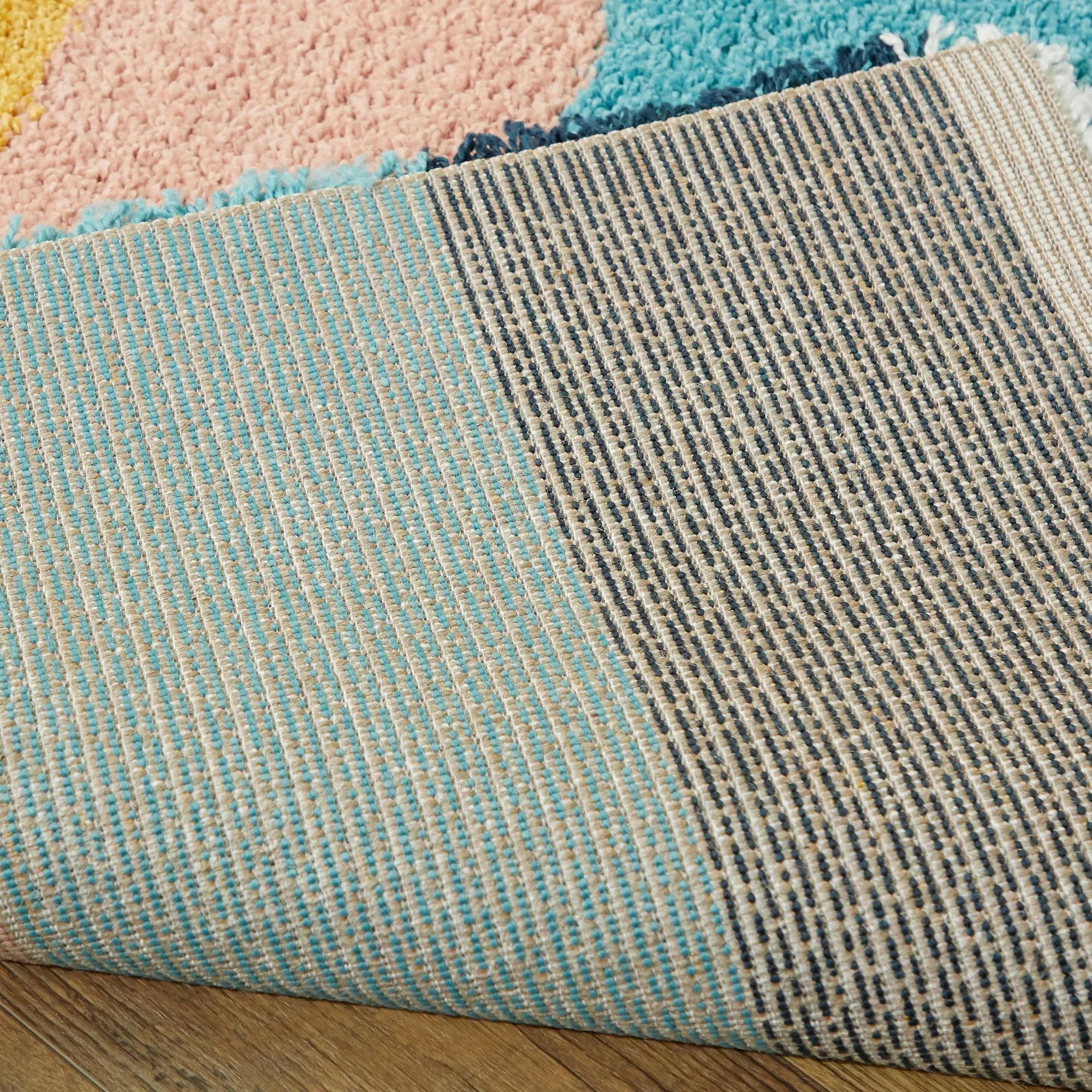 Mod-Tod Amelia Rainbow Print Shag Kids Area Rug