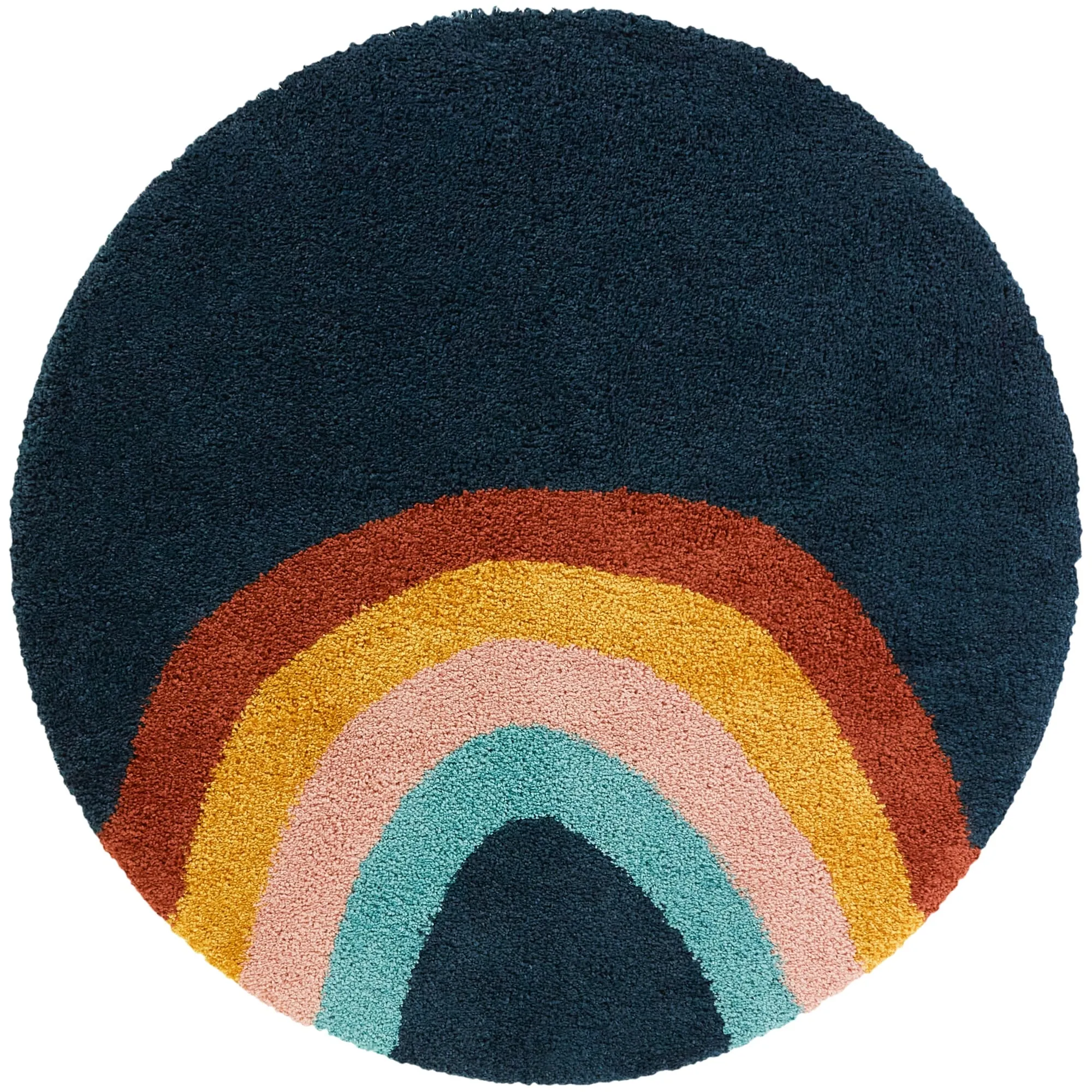 Mod-Tod Amelia Rainbow Print Shag Kids Area Rug