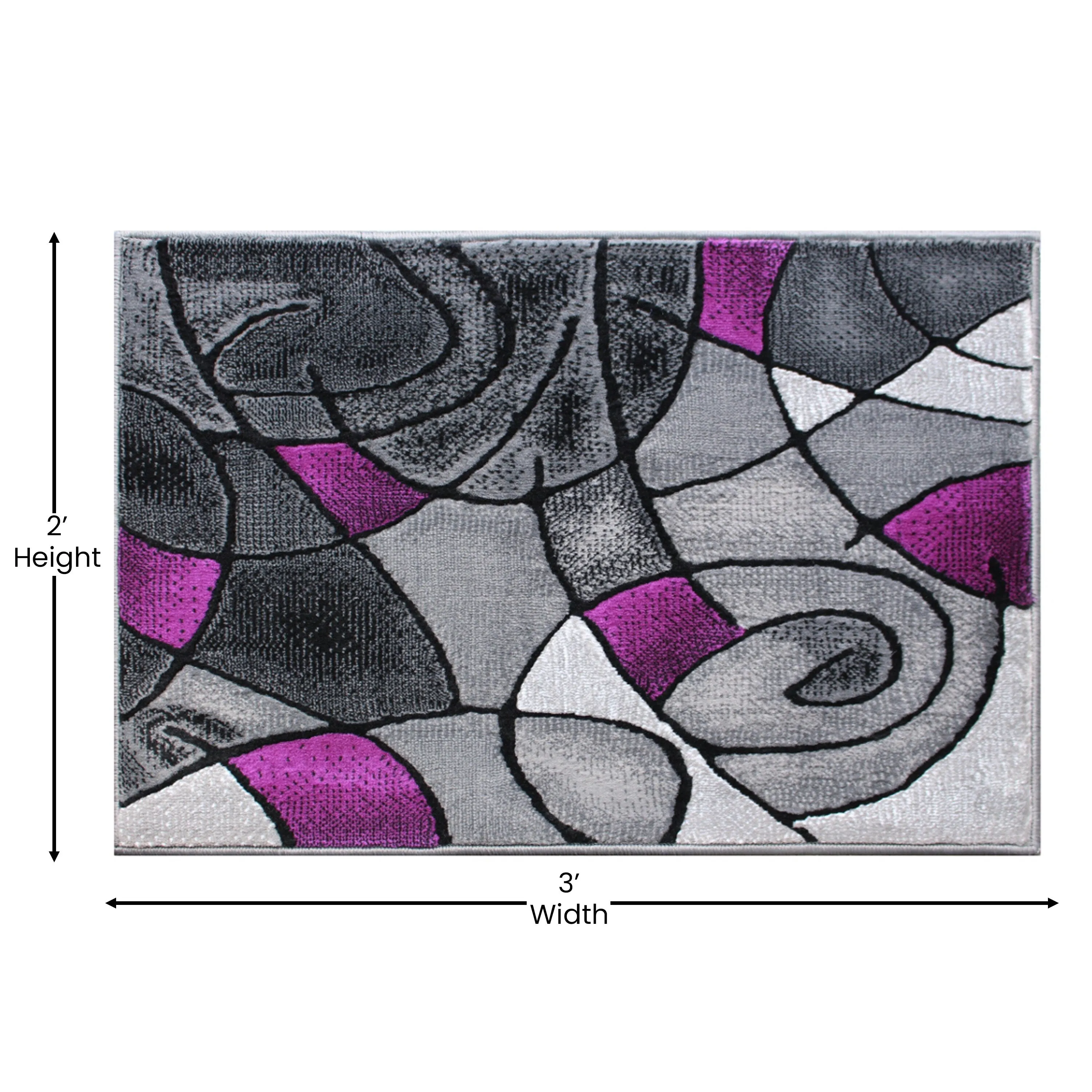 Modern Olefin Accent Area Rug - Abstract Pattern