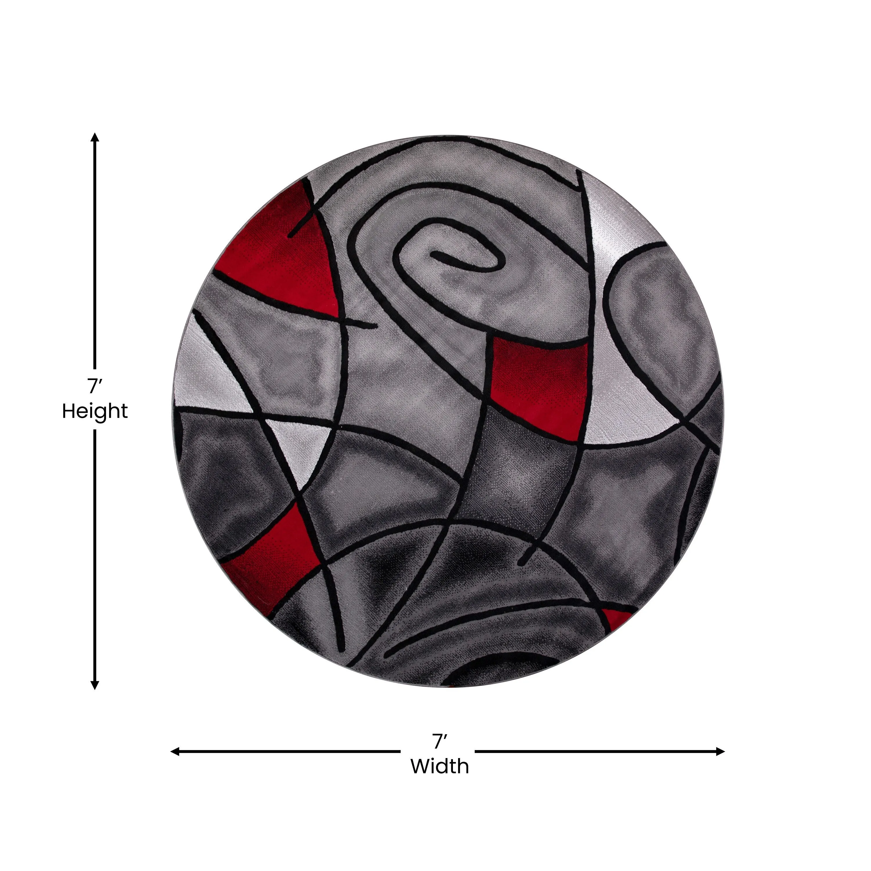 Modern Olefin Accent Area Rug - Abstract Pattern