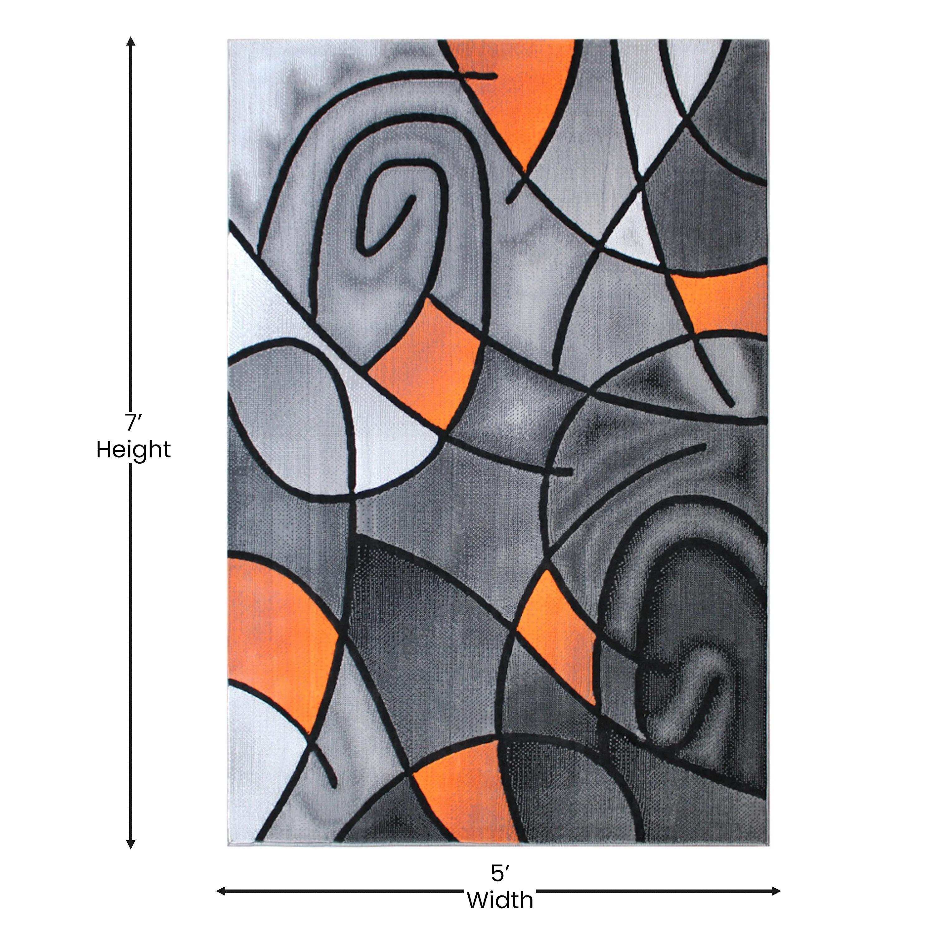Modern Olefin Accent Area Rug - Abstract Pattern