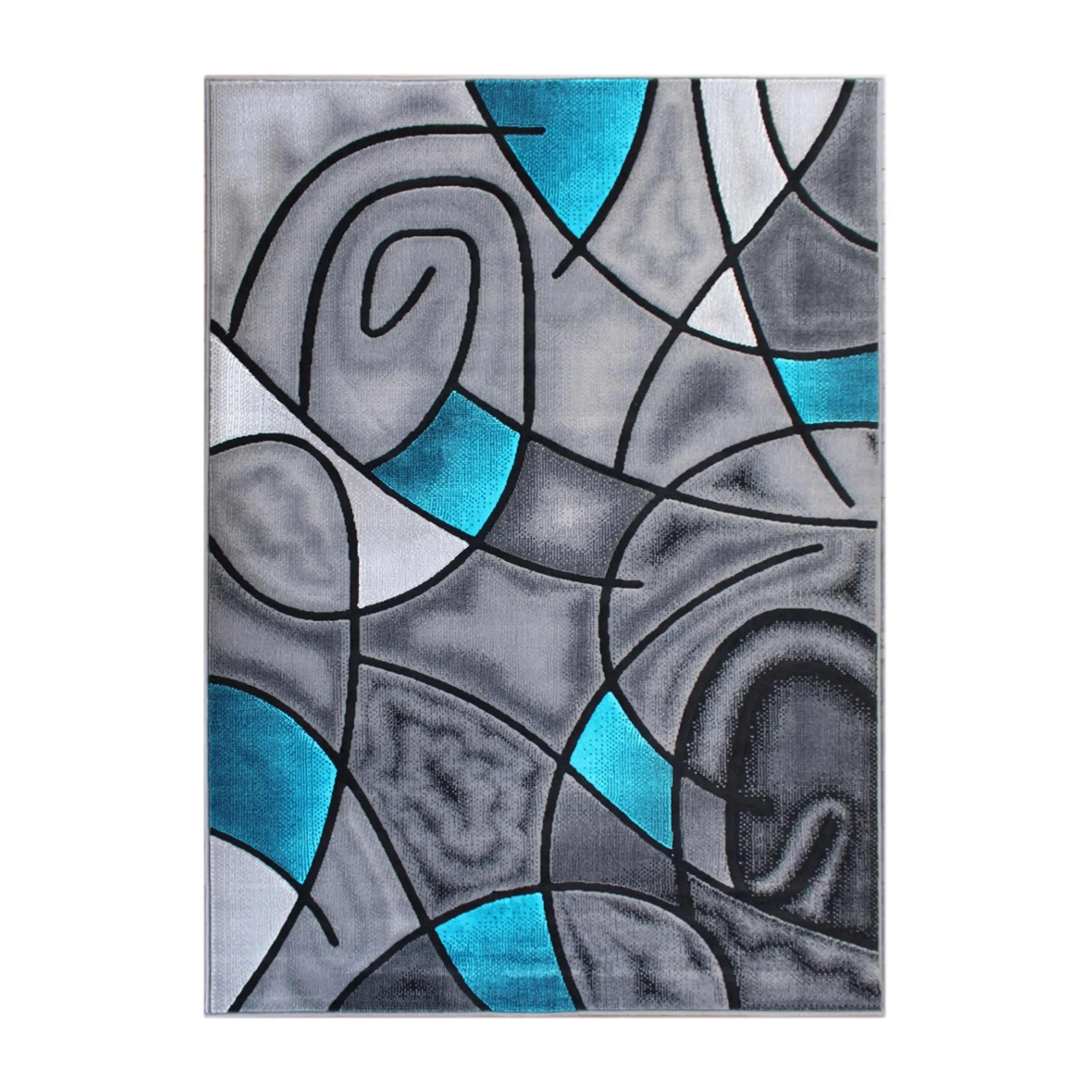 Modern Olefin Accent Area Rug - Abstract Pattern