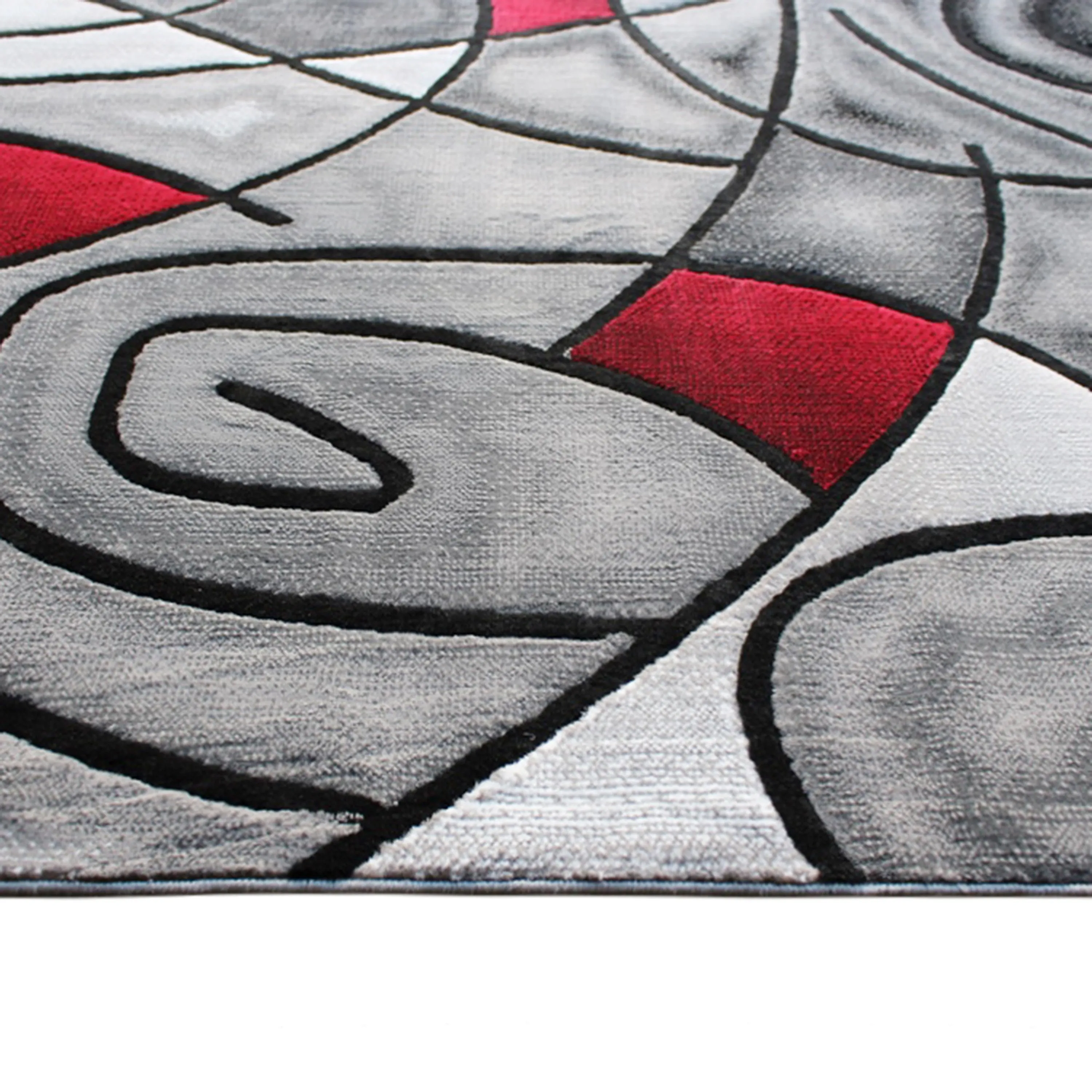 Modern Olefin Accent Area Rug - Abstract Pattern