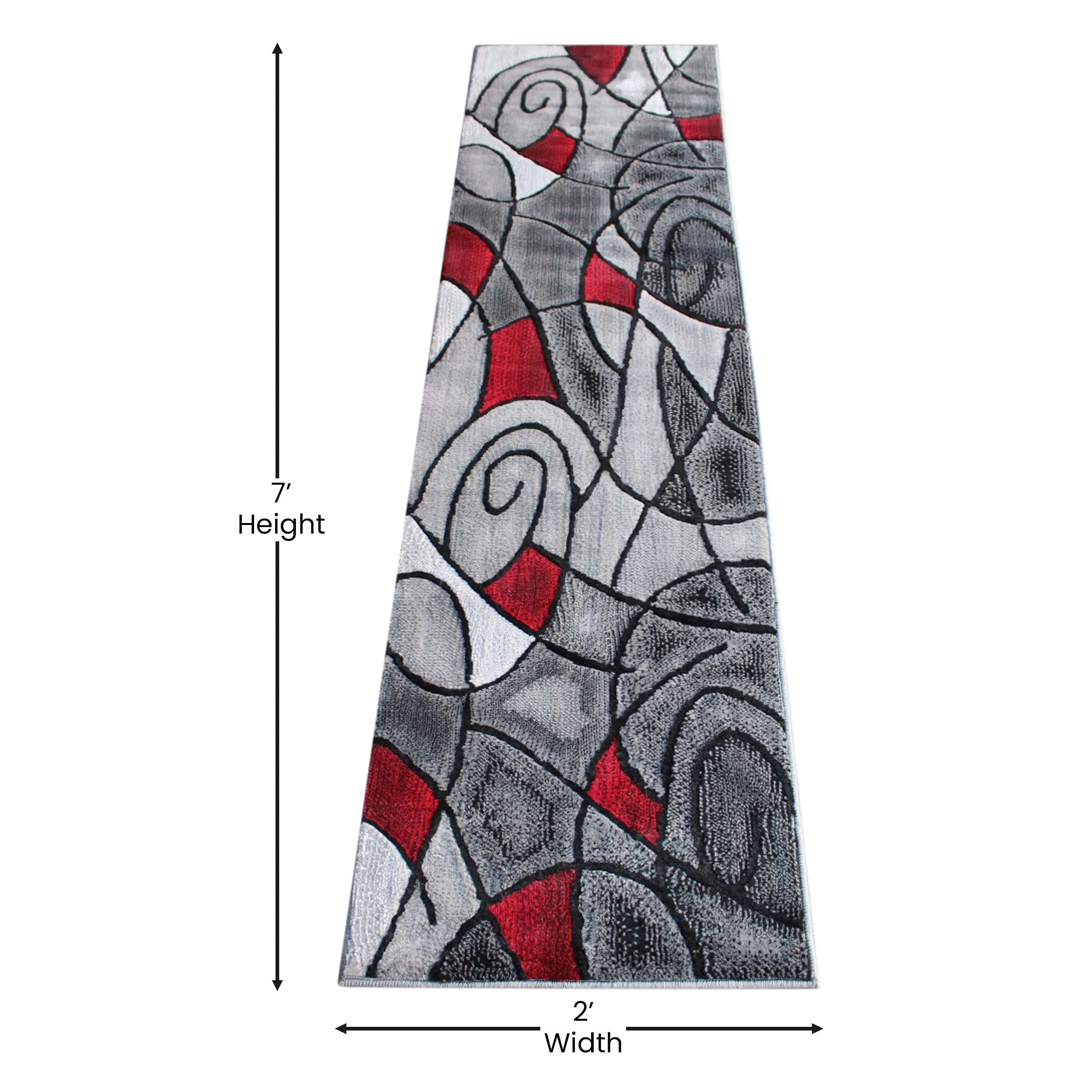 Modern Olefin Accent Area Rug - Abstract Pattern