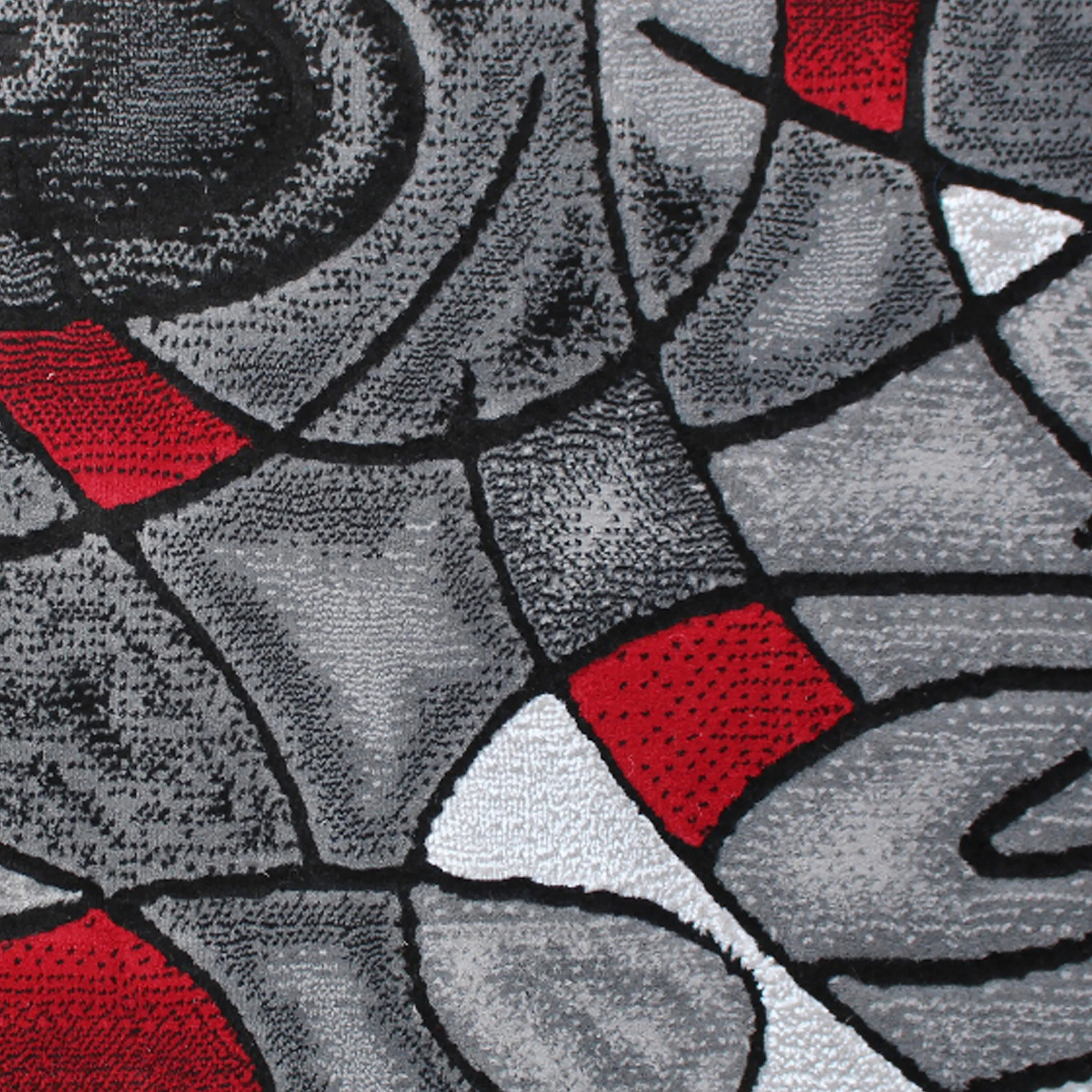 Modern Olefin Accent Area Rug - Abstract Pattern