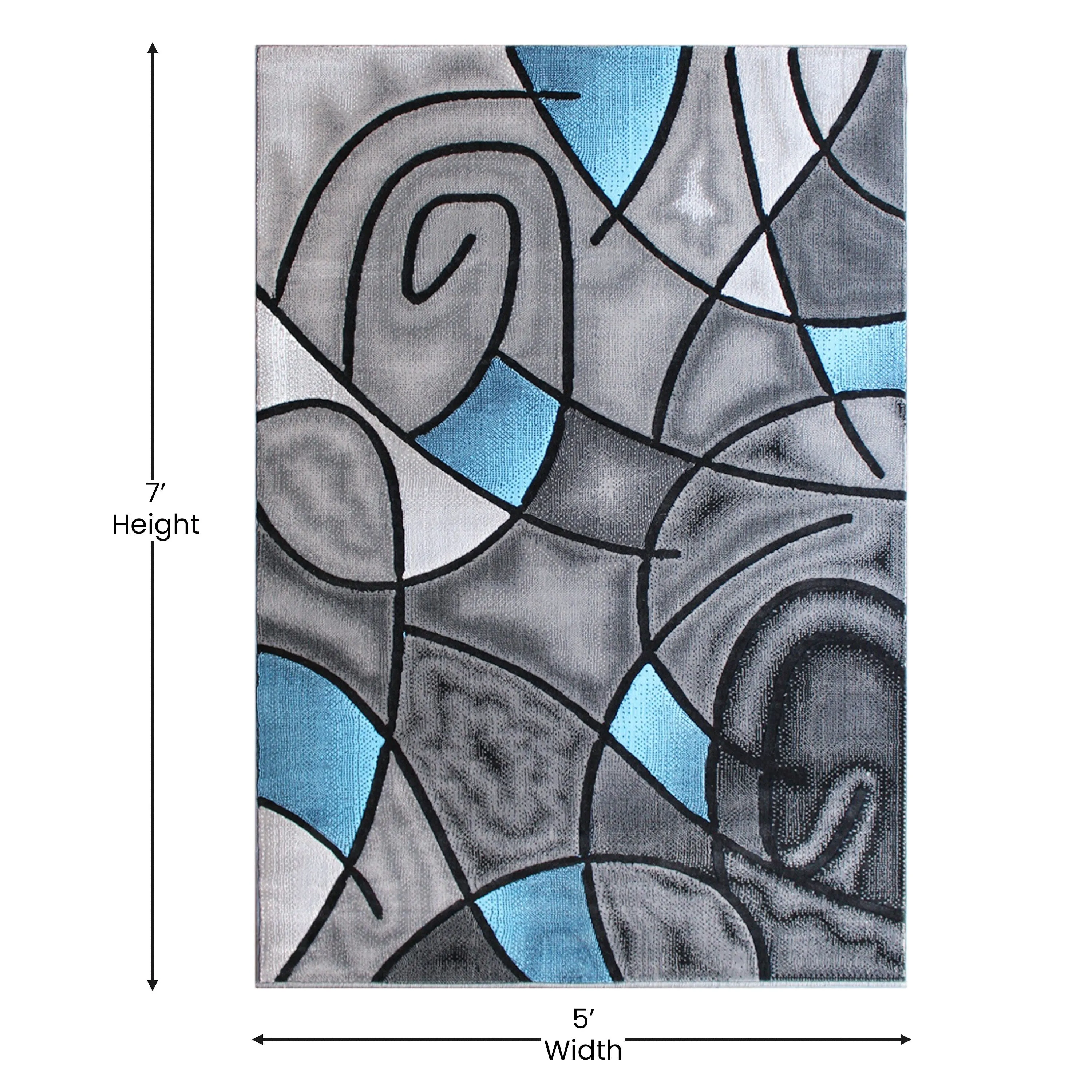 Modern Olefin Accent Area Rug - Abstract Pattern