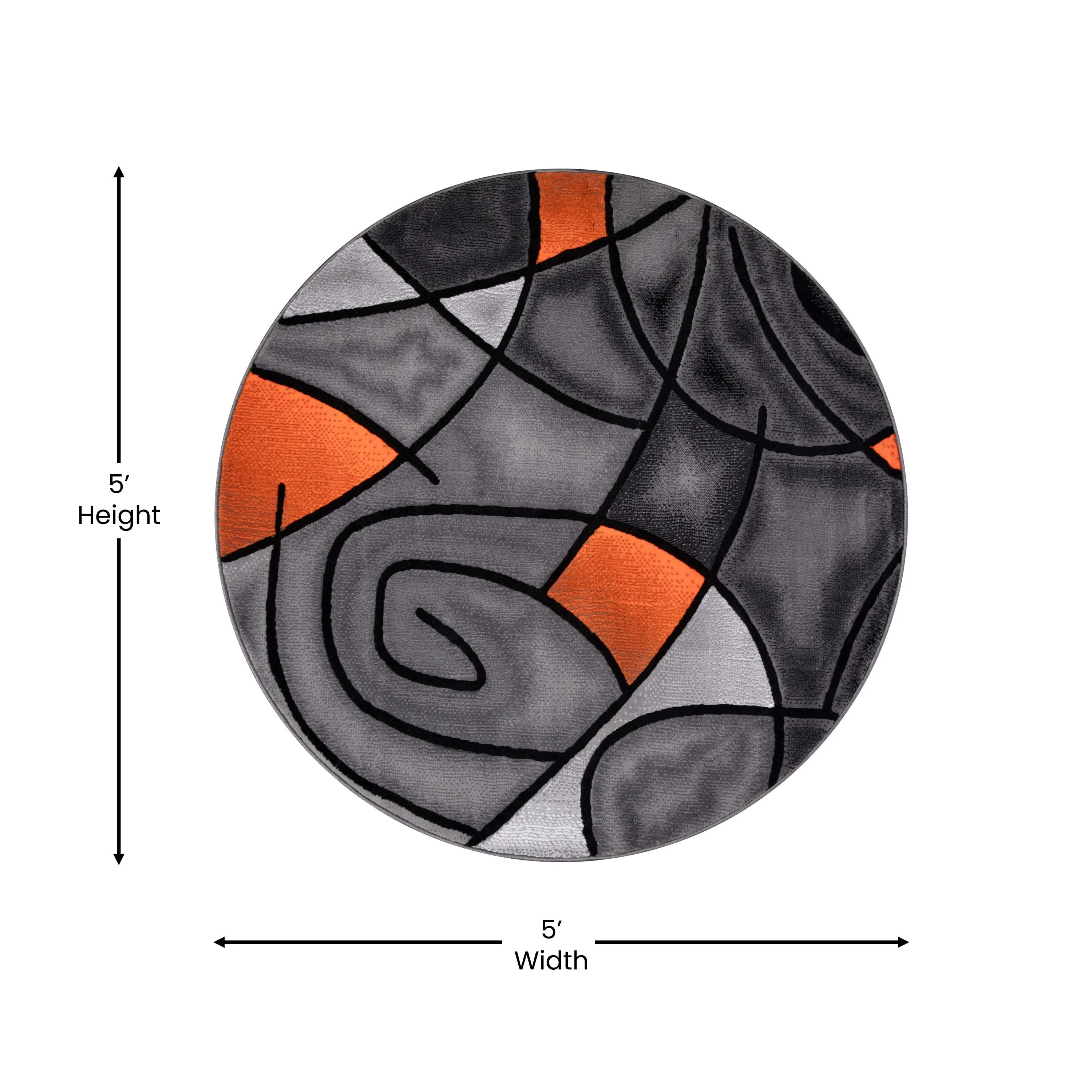 Modern Olefin Accent Area Rug - Abstract Pattern