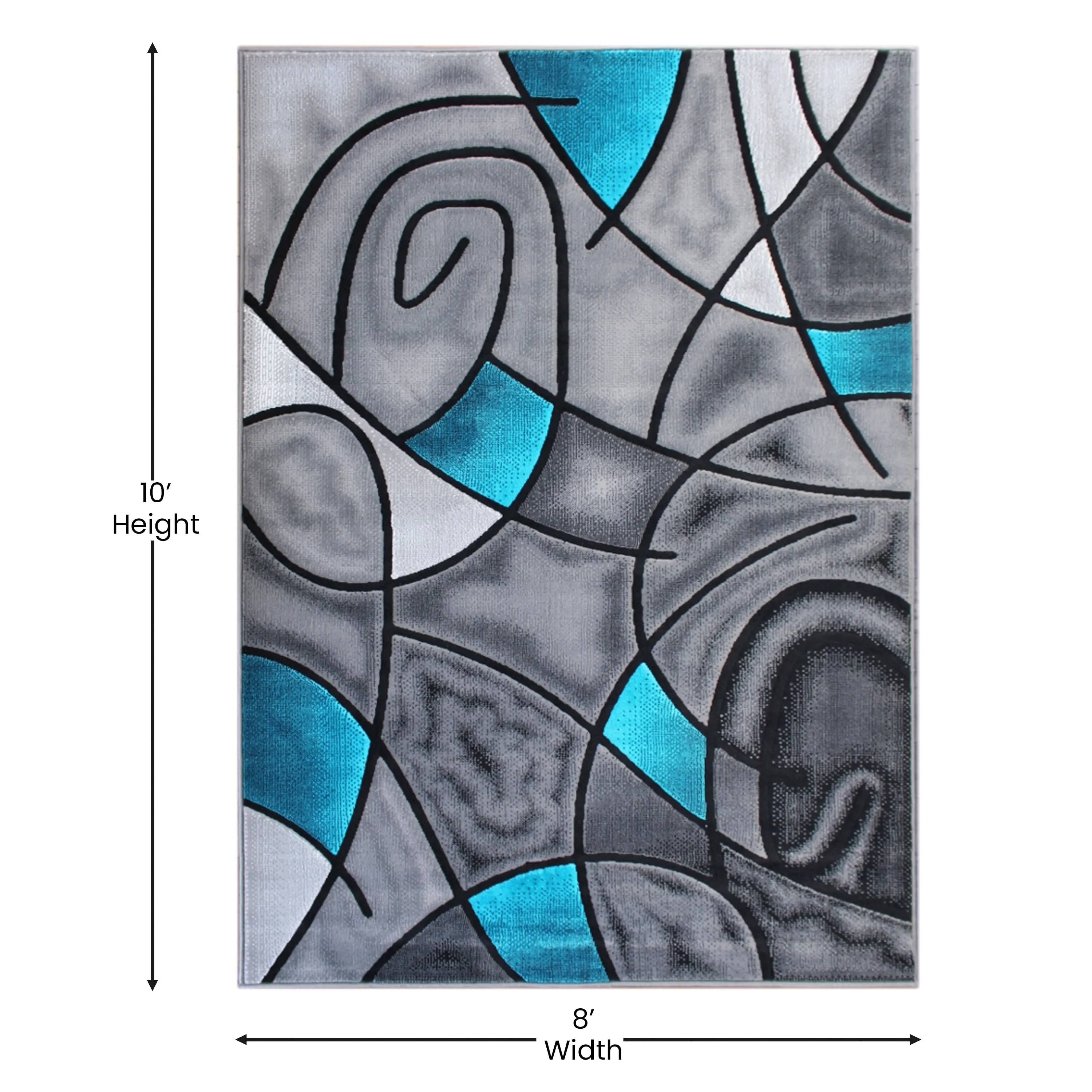 Modern Olefin Accent Area Rug - Abstract Pattern