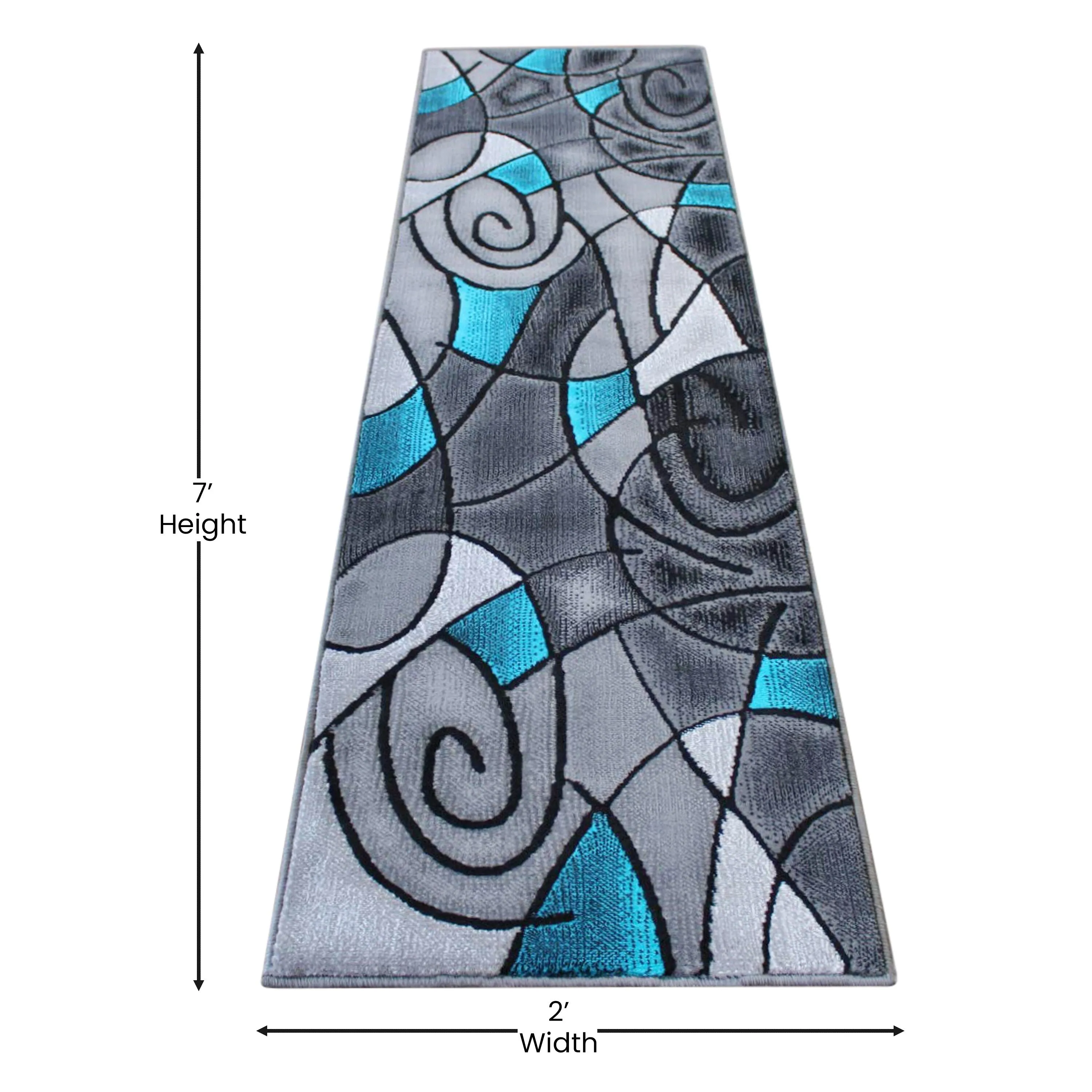 Modern Olefin Accent Area Rug - Abstract Pattern