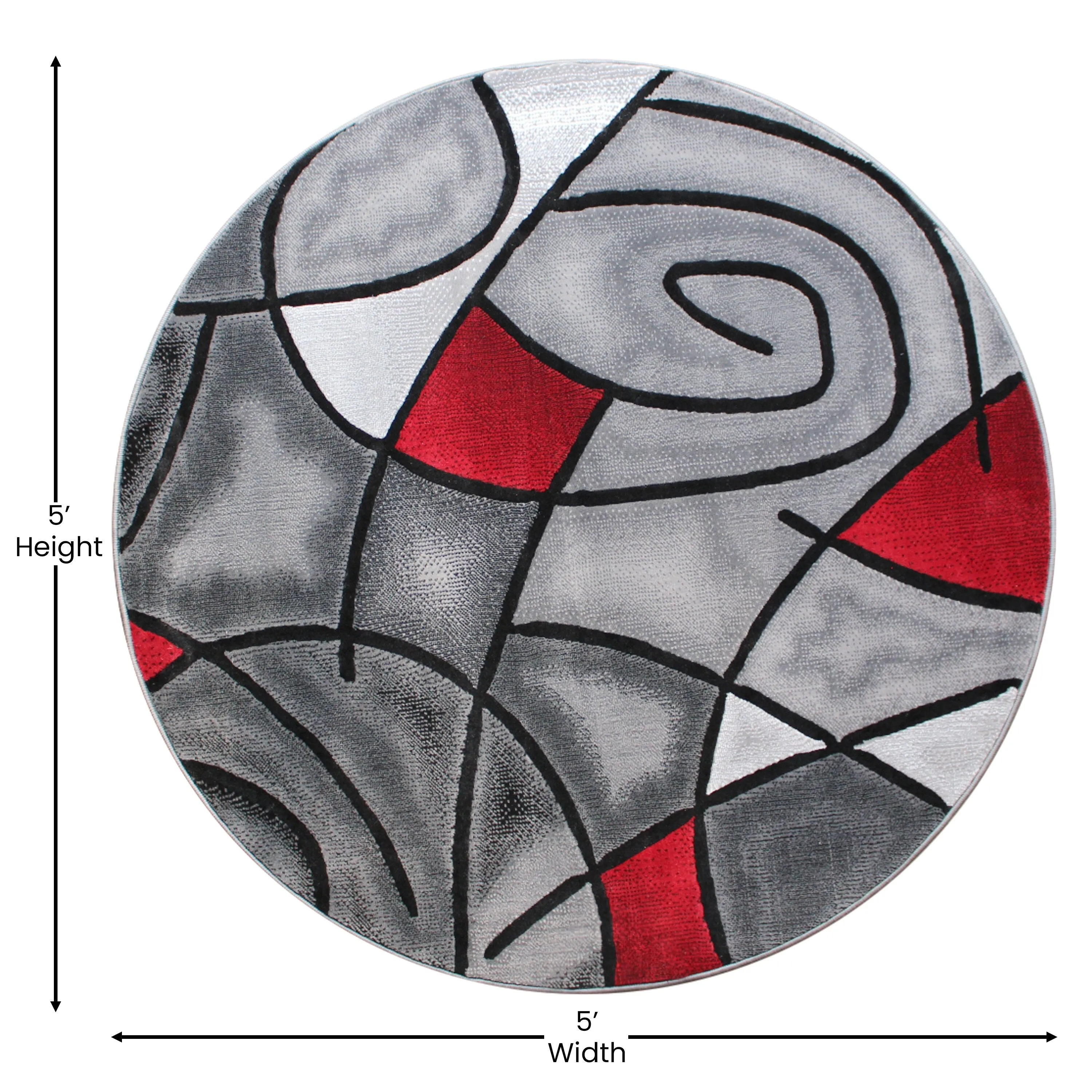 Modern Olefin Accent Area Rug - Abstract Pattern