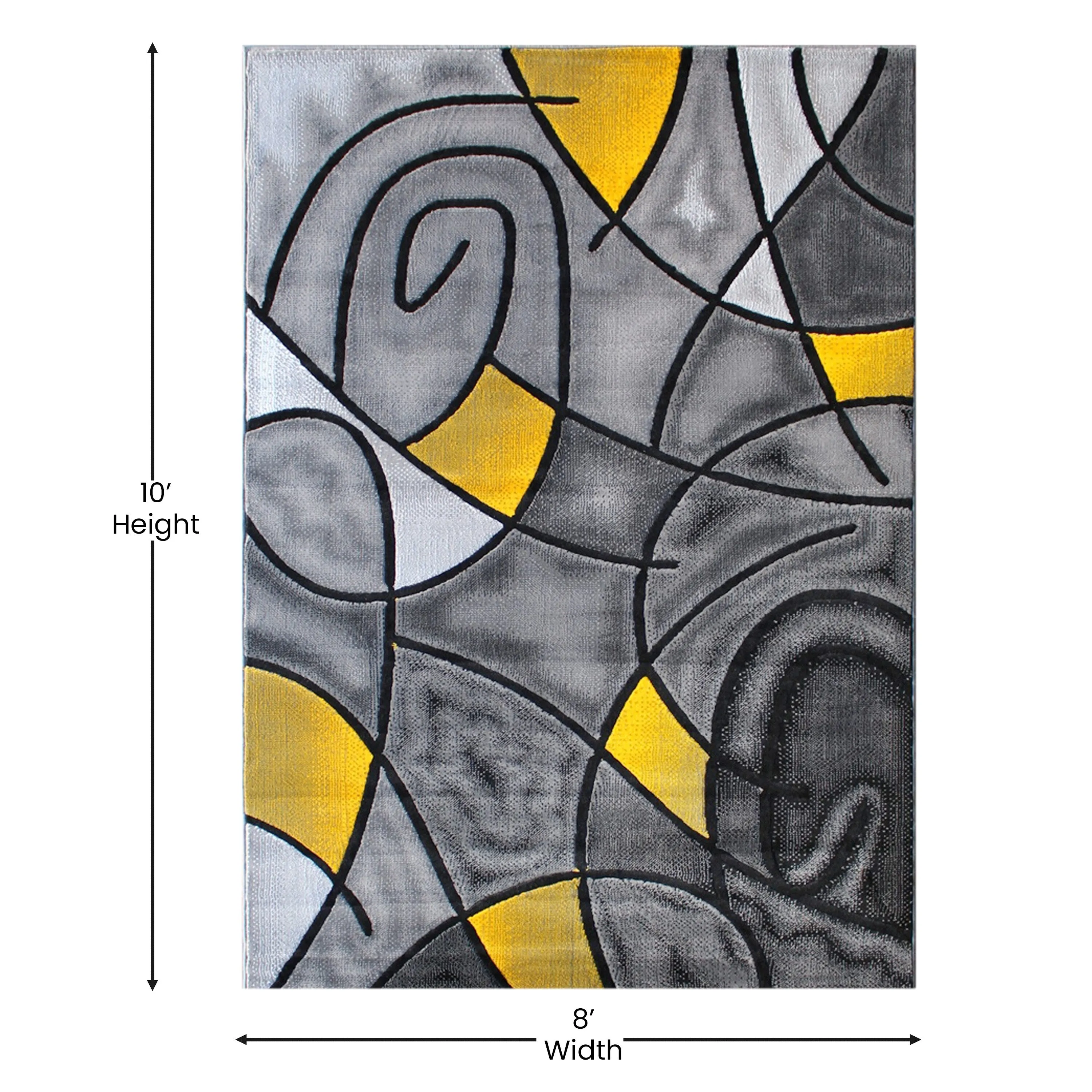 Modern Olefin Accent Area Rug - Abstract Pattern