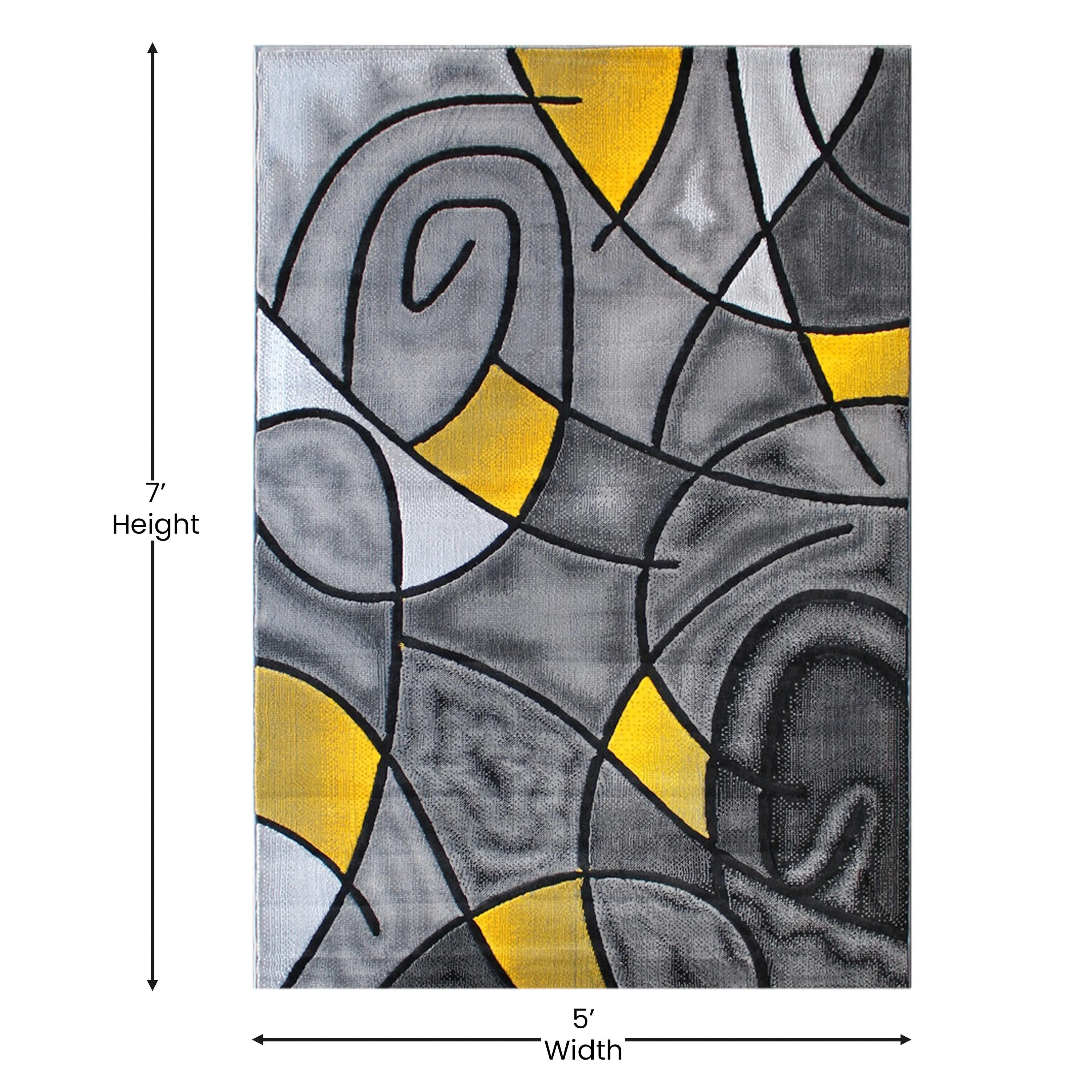 Modern Olefin Accent Area Rug - Abstract Pattern