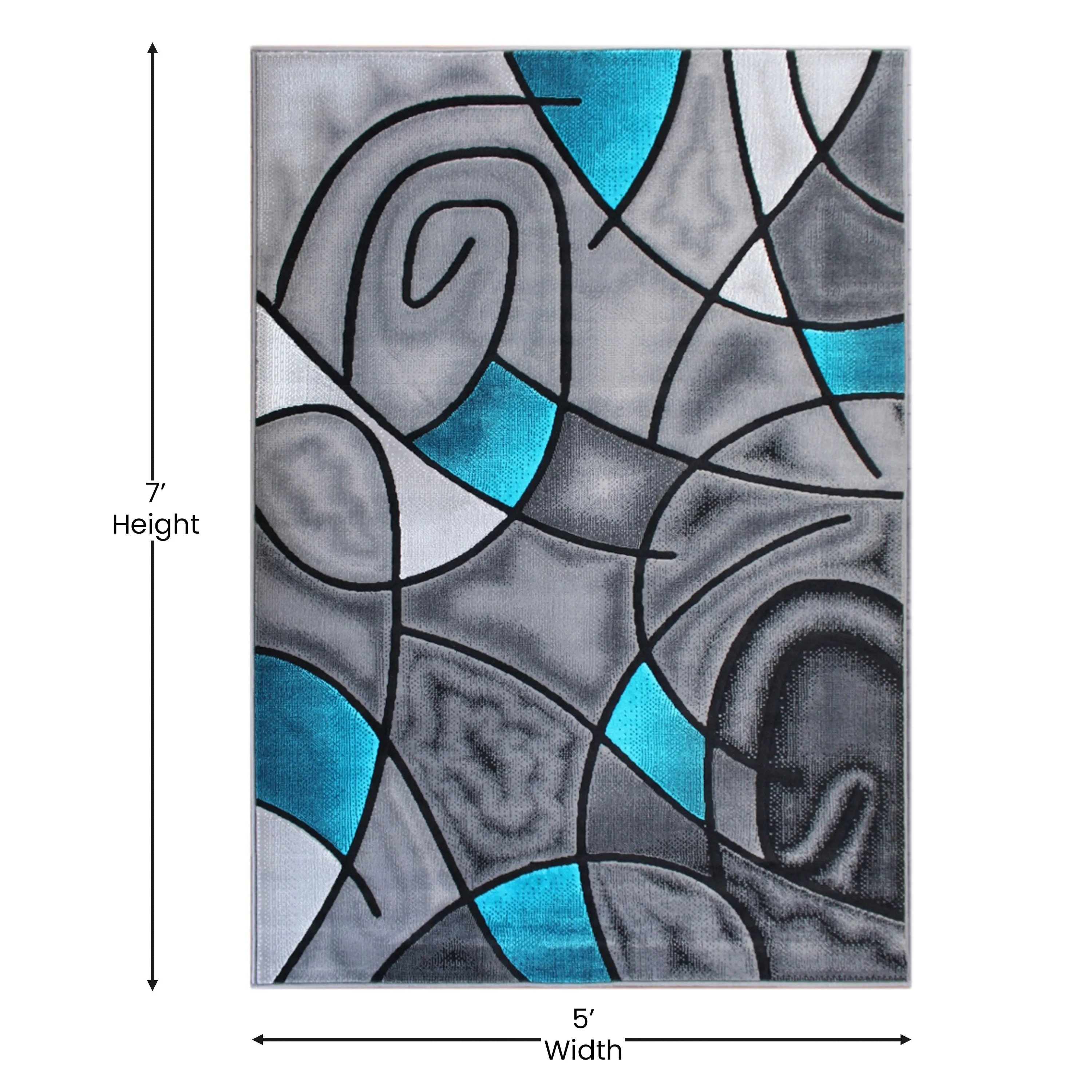 Modern Olefin Accent Area Rug - Abstract Pattern
