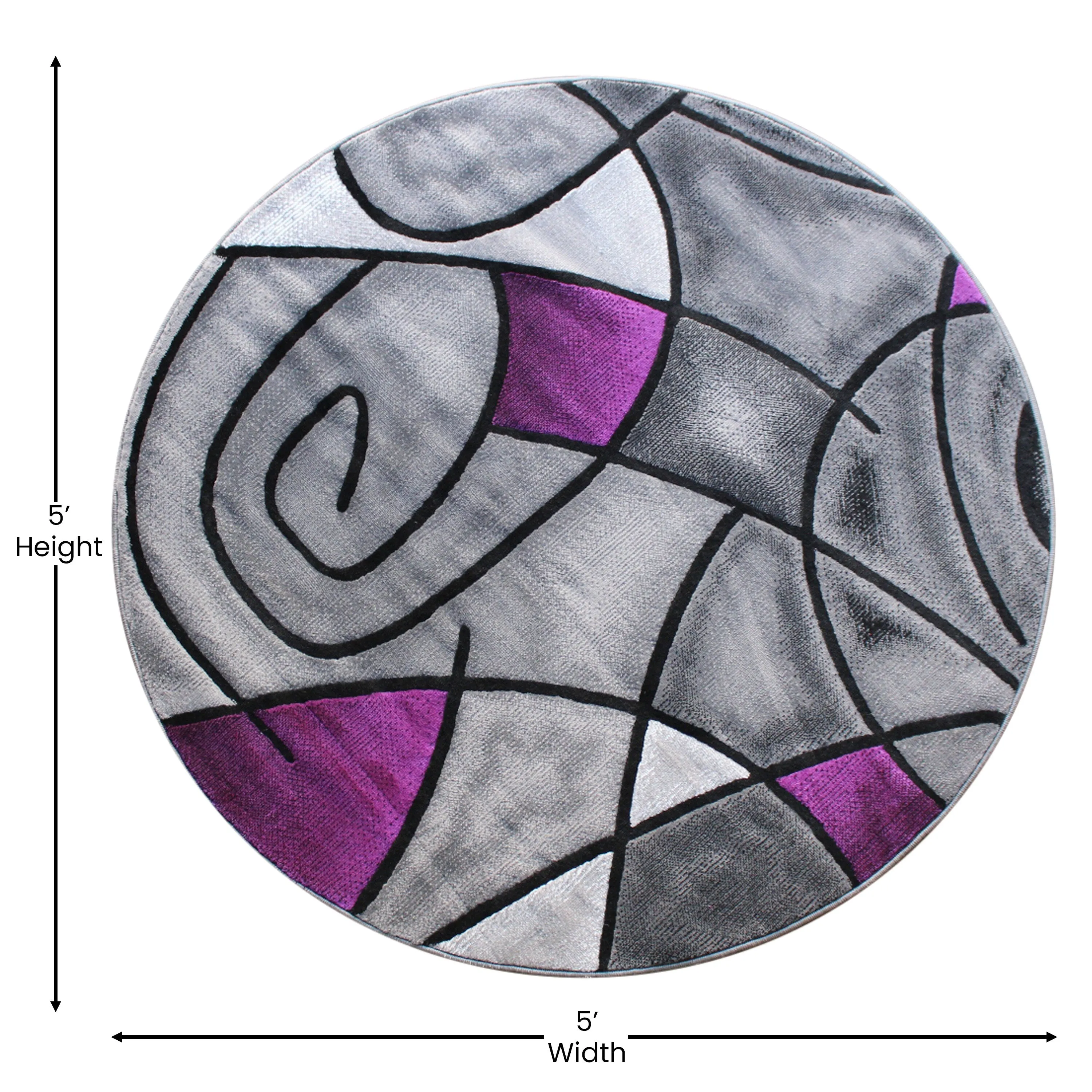 Modern Olefin Accent Area Rug - Abstract Pattern