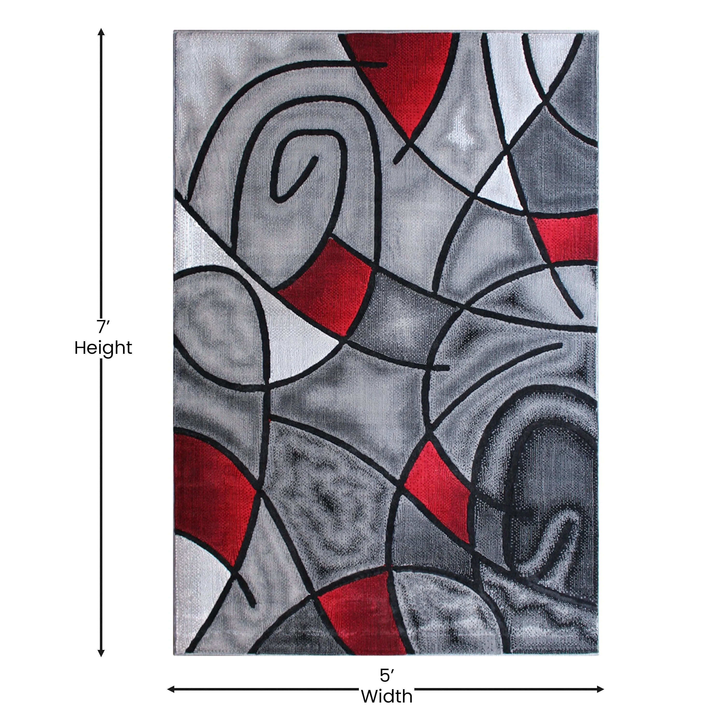 Modern Olefin Accent Area Rug - Abstract Pattern