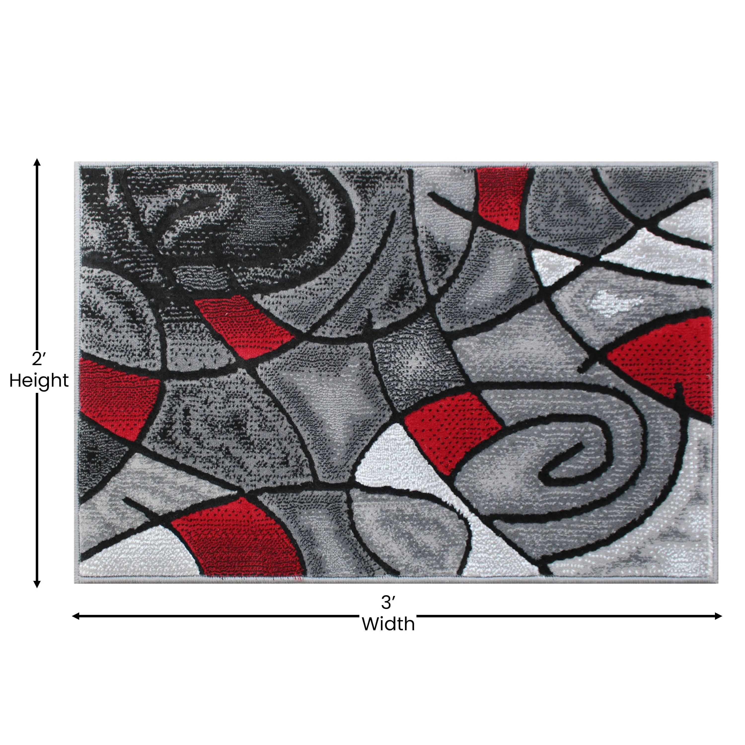 Modern Olefin Accent Area Rug - Abstract Pattern