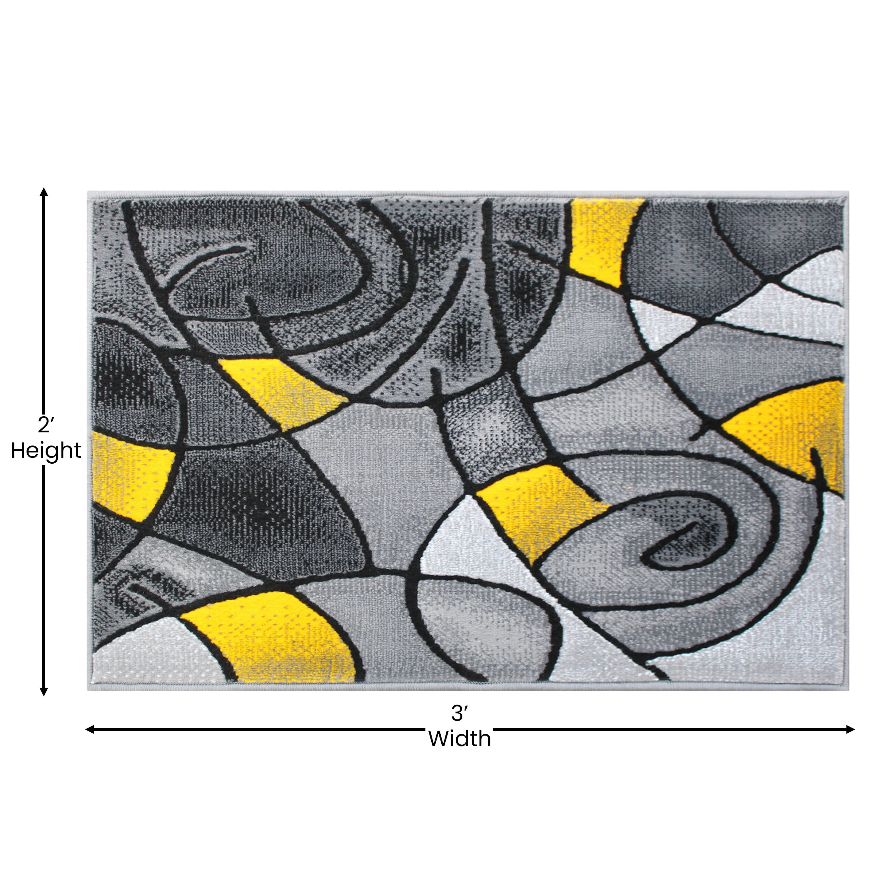 Modern Olefin Accent Area Rug - Abstract Pattern