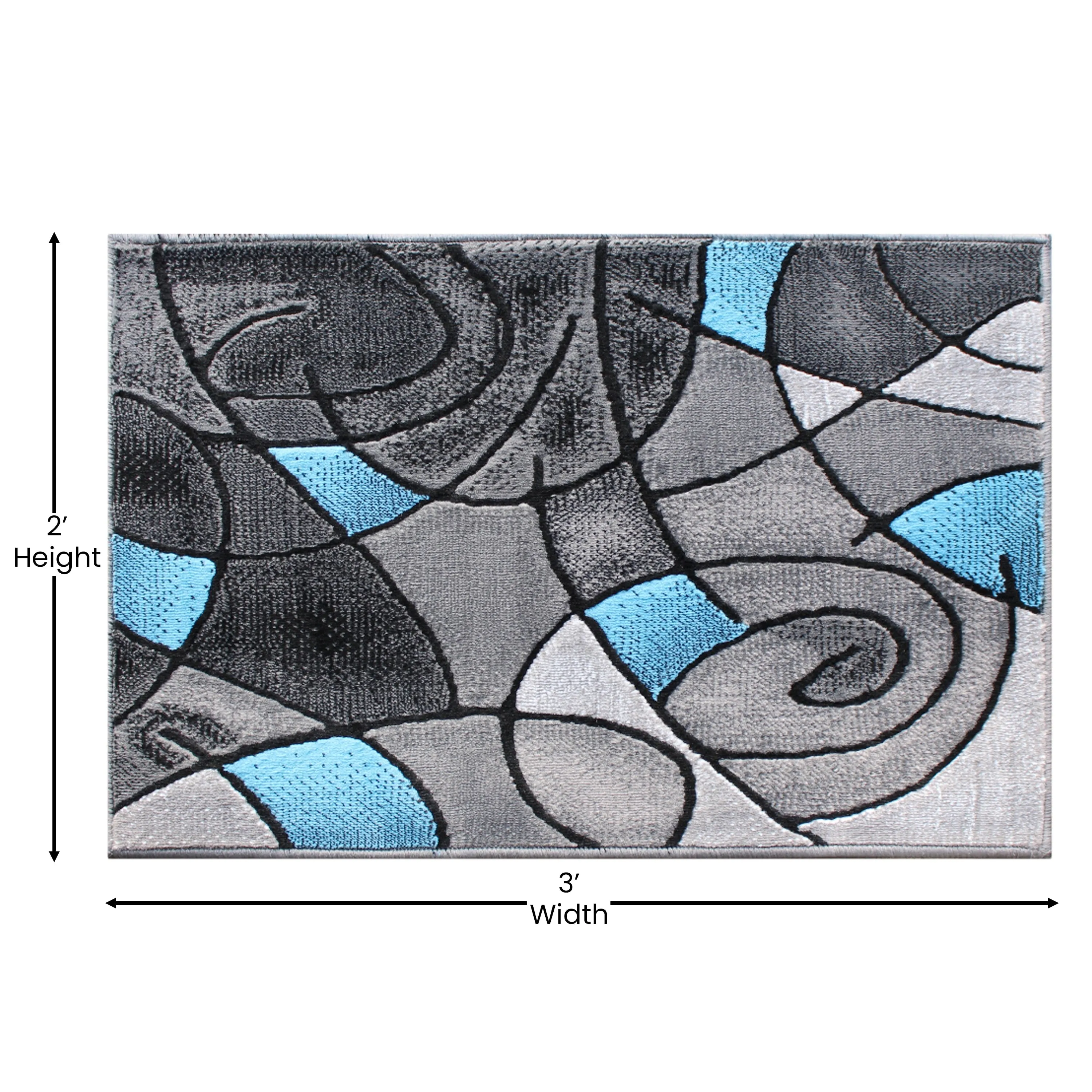 Modern Olefin Accent Area Rug - Abstract Pattern