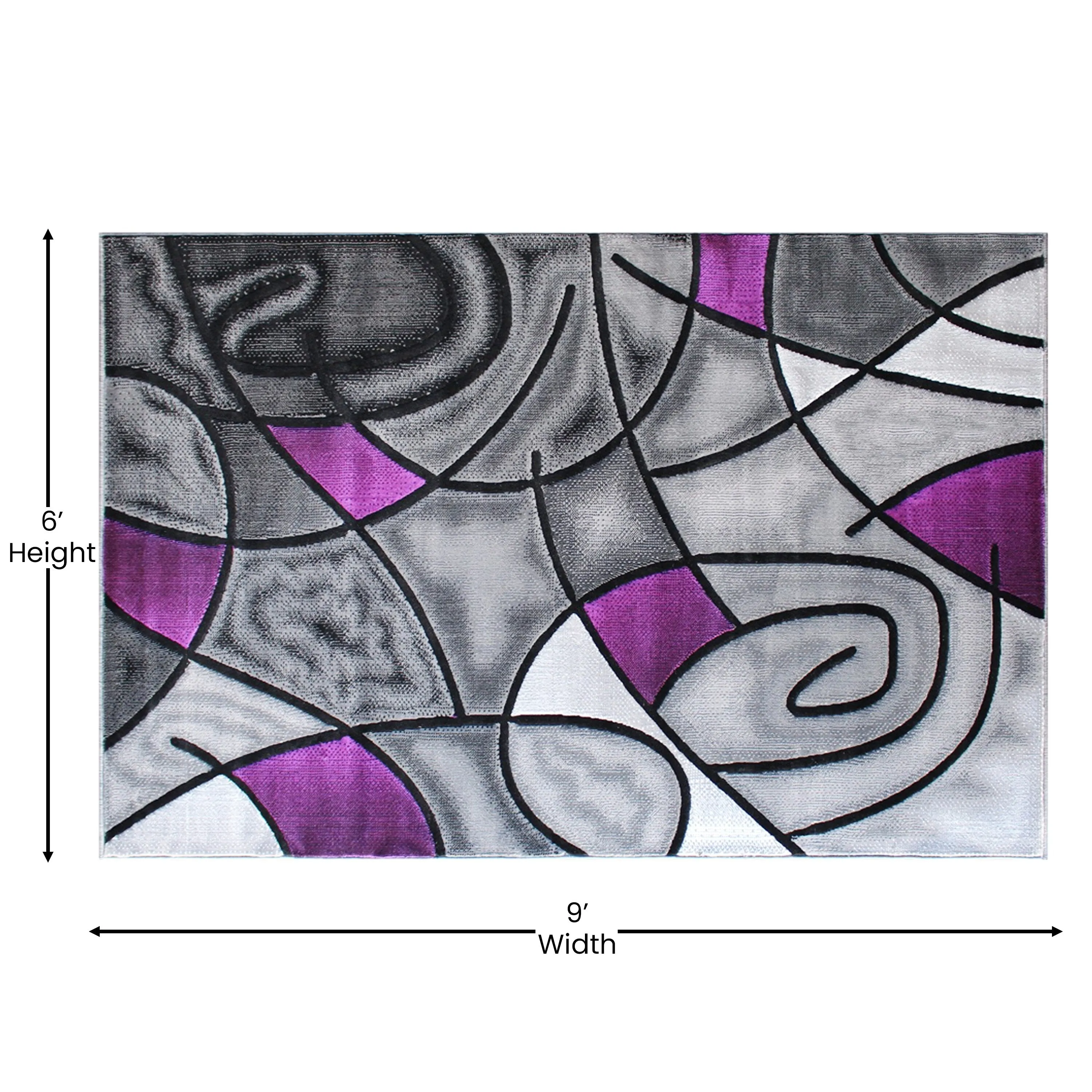 Modern Olefin Accent Area Rug - Abstract Pattern