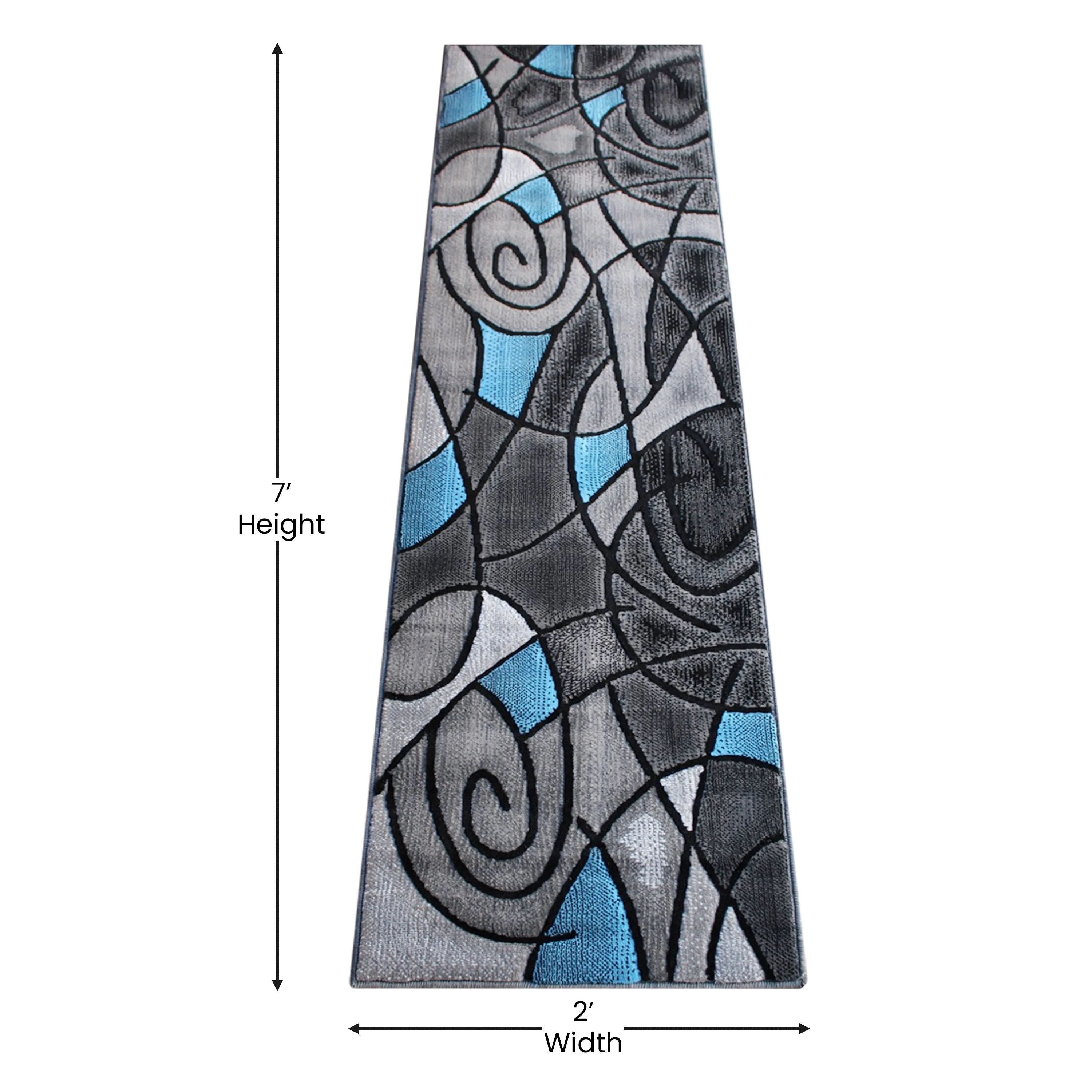 Modern Olefin Accent Area Rug - Abstract Pattern