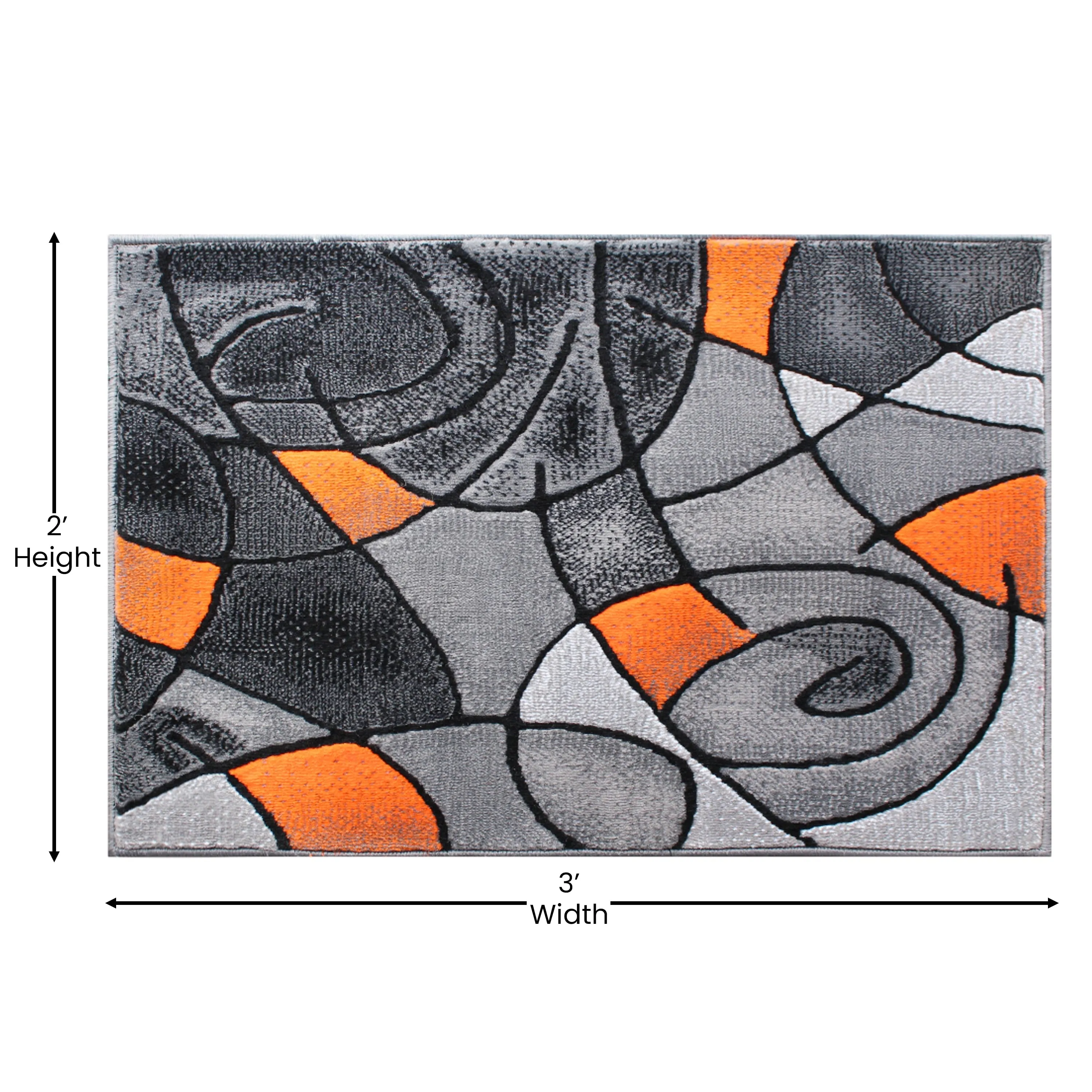 Modern Olefin Accent Area Rug - Abstract Pattern