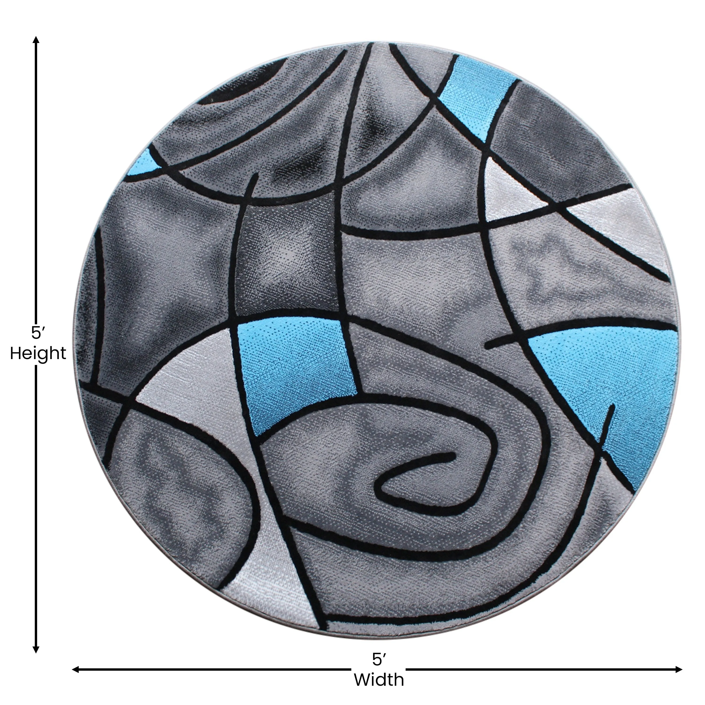 Modern Olefin Accent Area Rug - Abstract Pattern