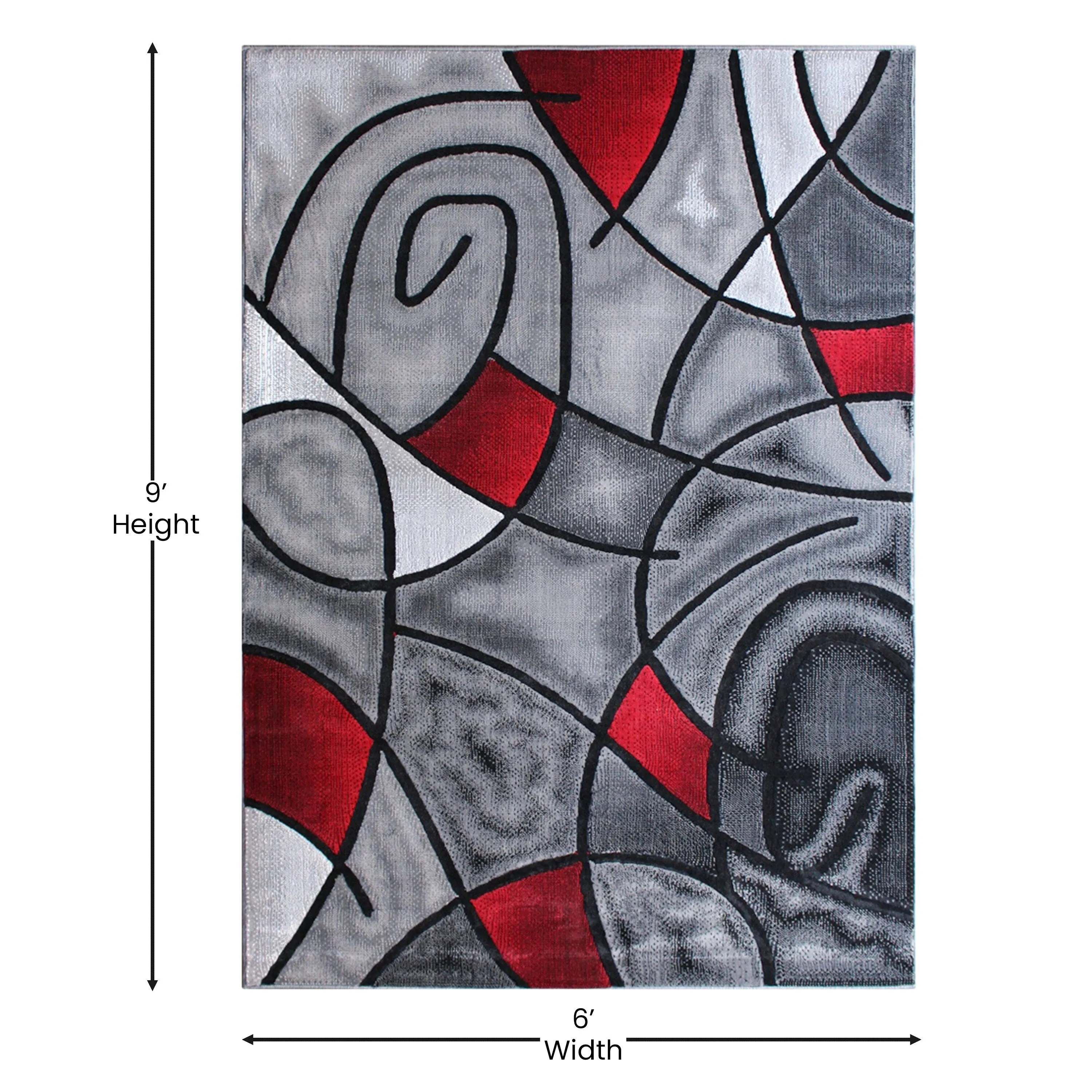 Modern Olefin Accent Area Rug - Abstract Pattern
