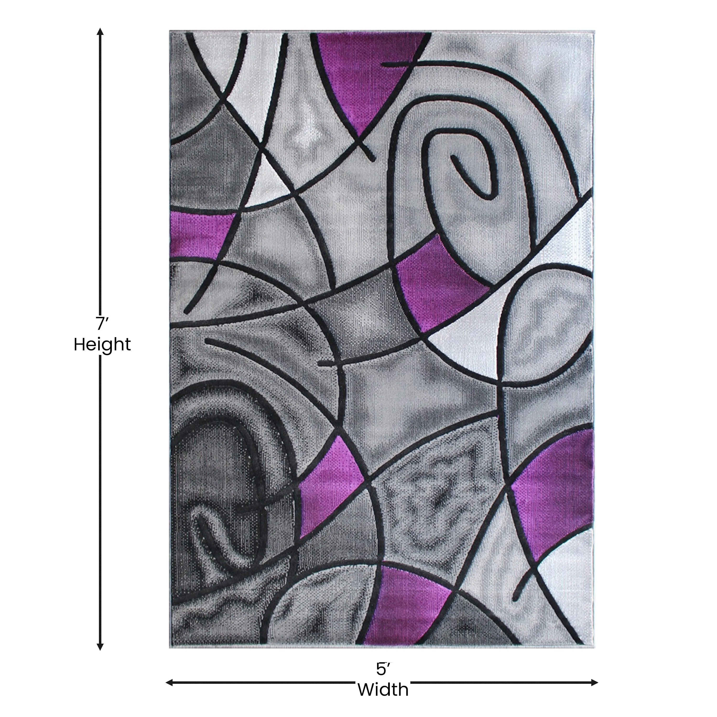 Modern Olefin Accent Area Rug - Abstract Pattern