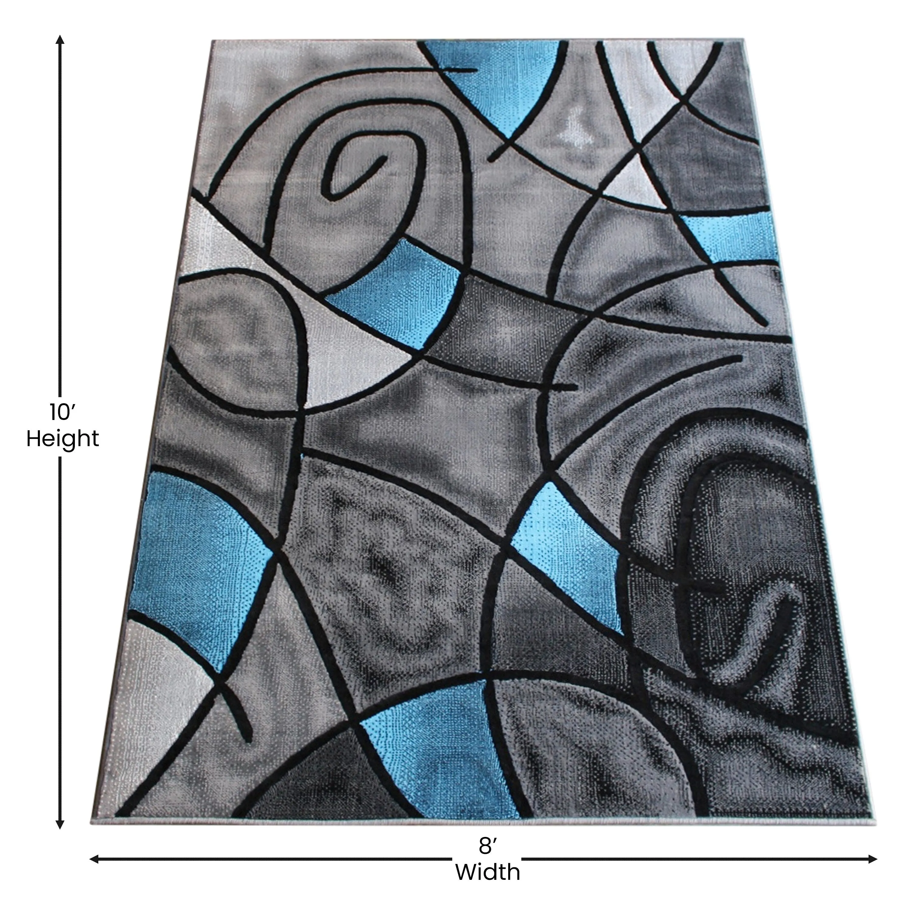 Modern Olefin Accent Area Rug - Abstract Pattern