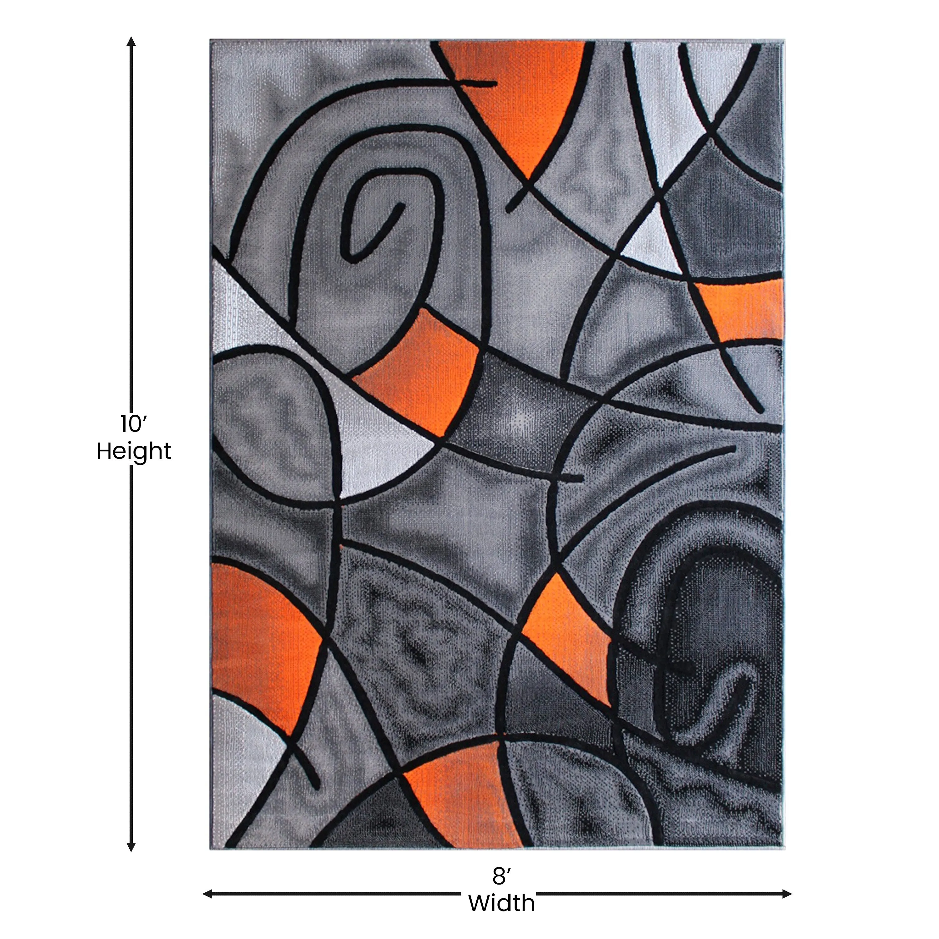 Modern Olefin Accent Area Rug - Abstract Pattern