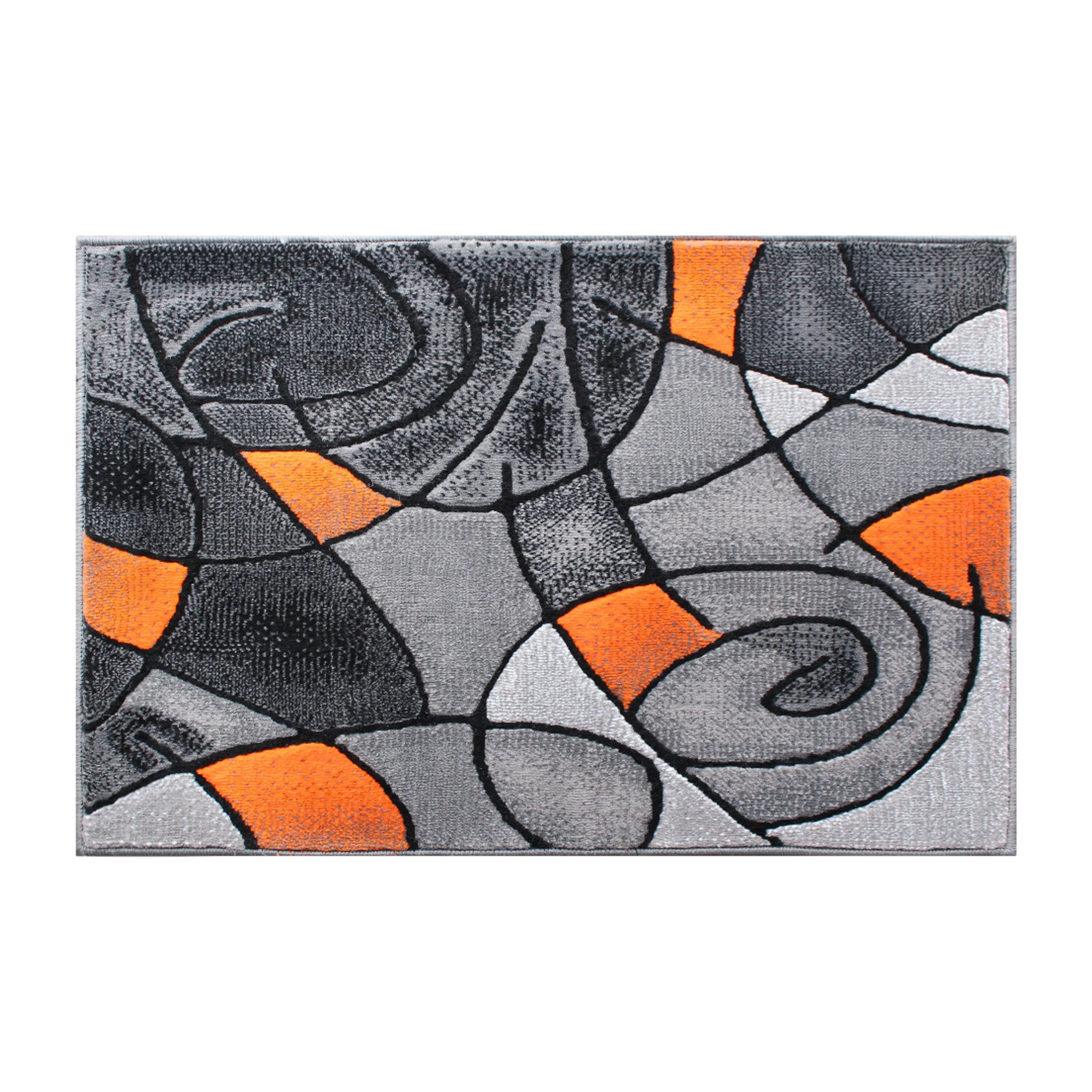 Modern Olefin Accent Area Rug - Abstract Pattern