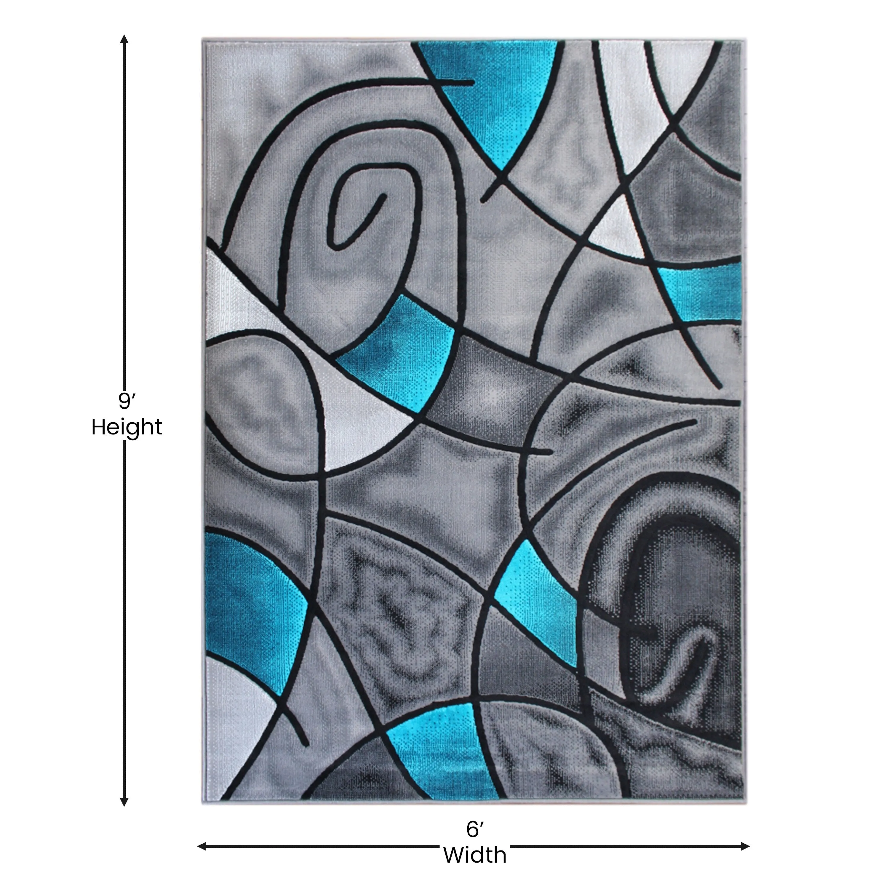 Modern Olefin Accent Area Rug - Abstract Pattern