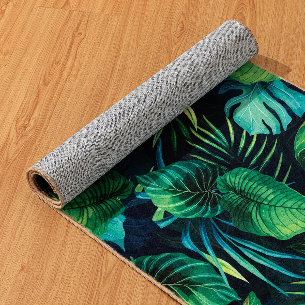 Modern Plant Abstract Area Rugs No-Shedding. Low Pile Foldable Carpet